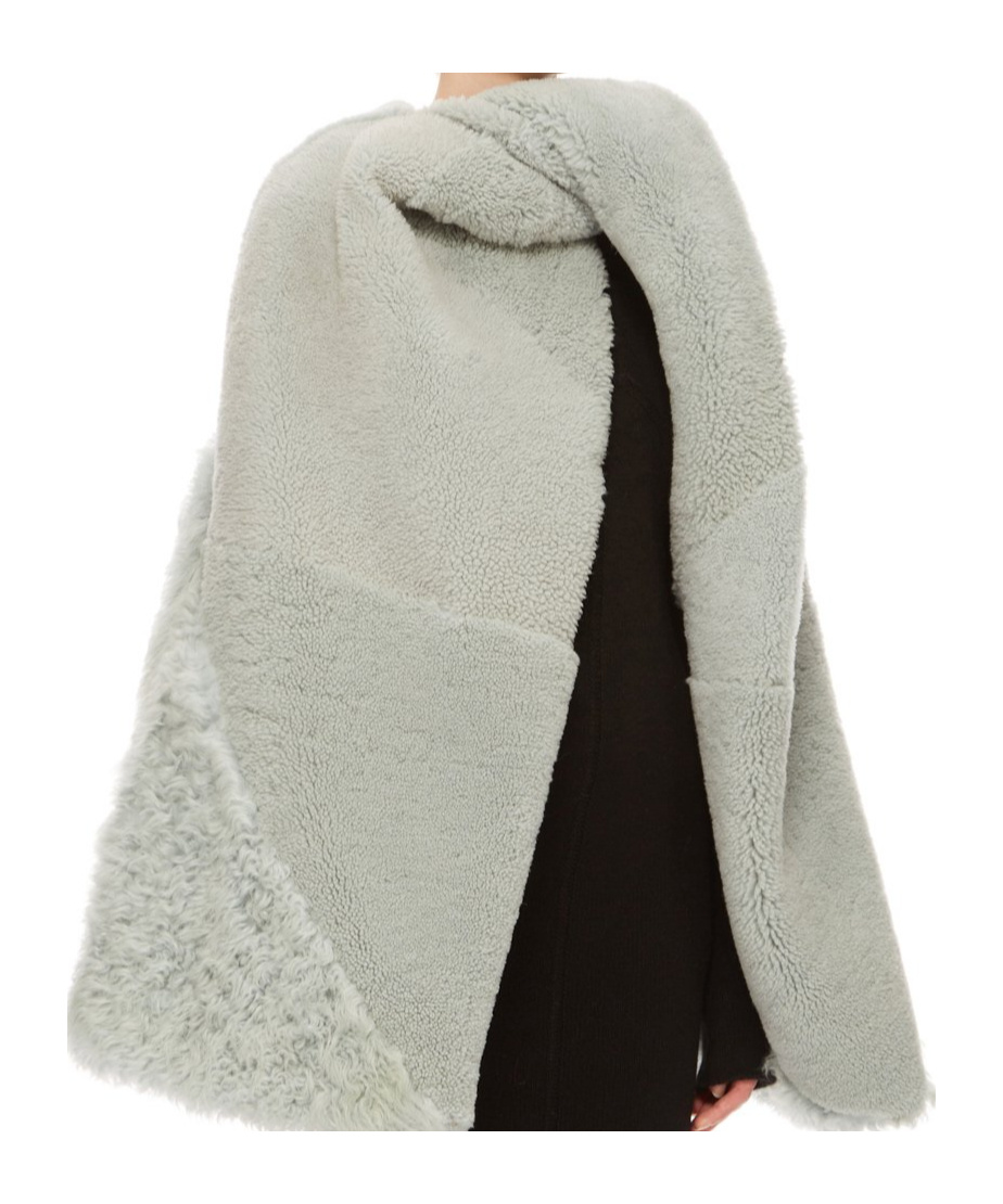 Rick Owens Wool Cloak In Gray