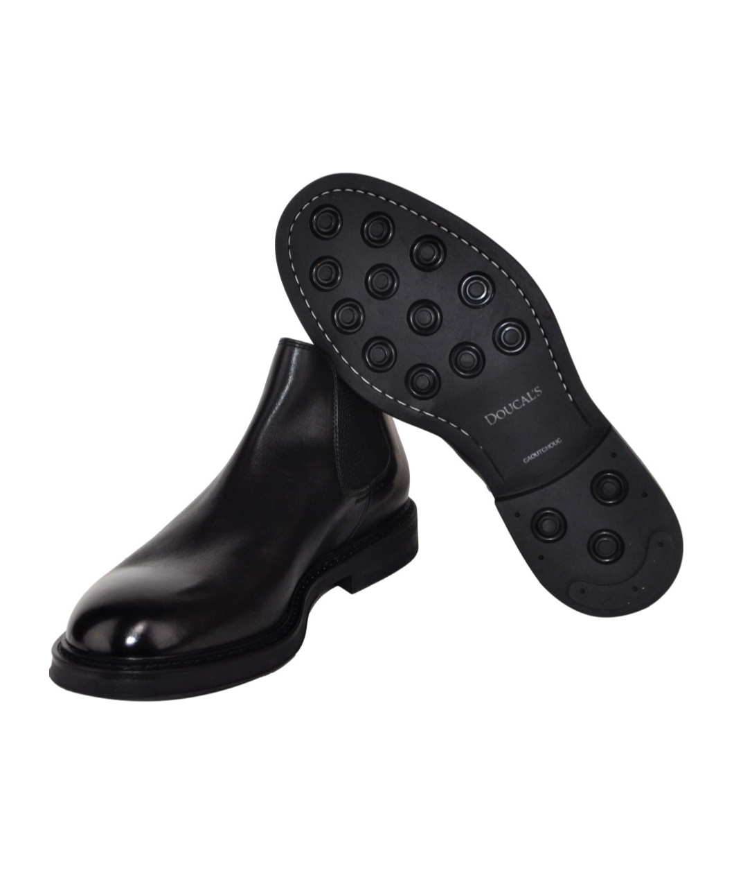 Doucal's Black Leather Ankle Boot In Black