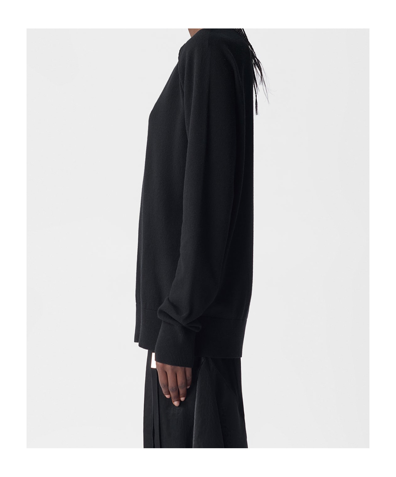 Ann Demeulemeester Round Neck Sweater In Black
