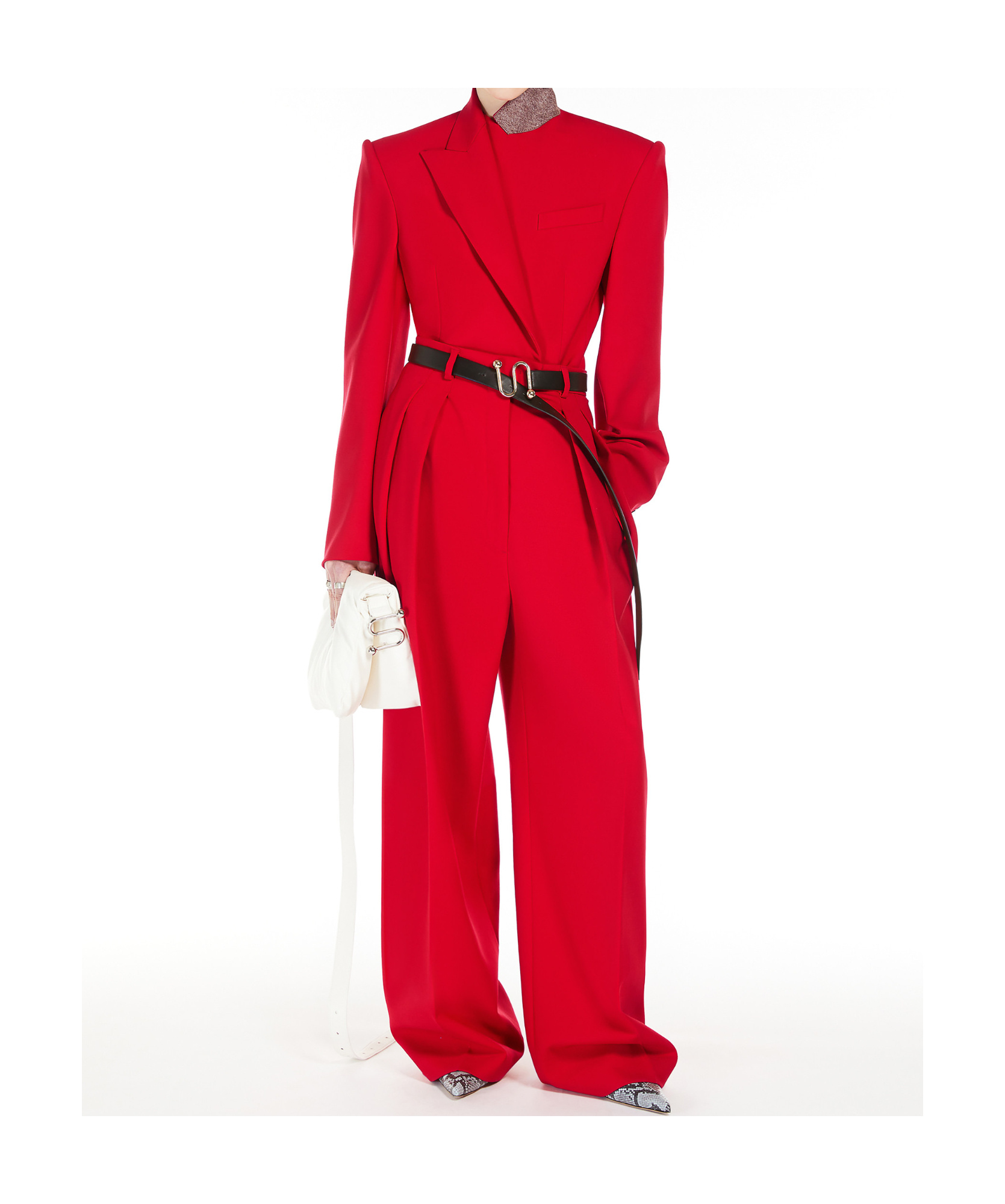 Sportmax Stretch Wool Pants In Red