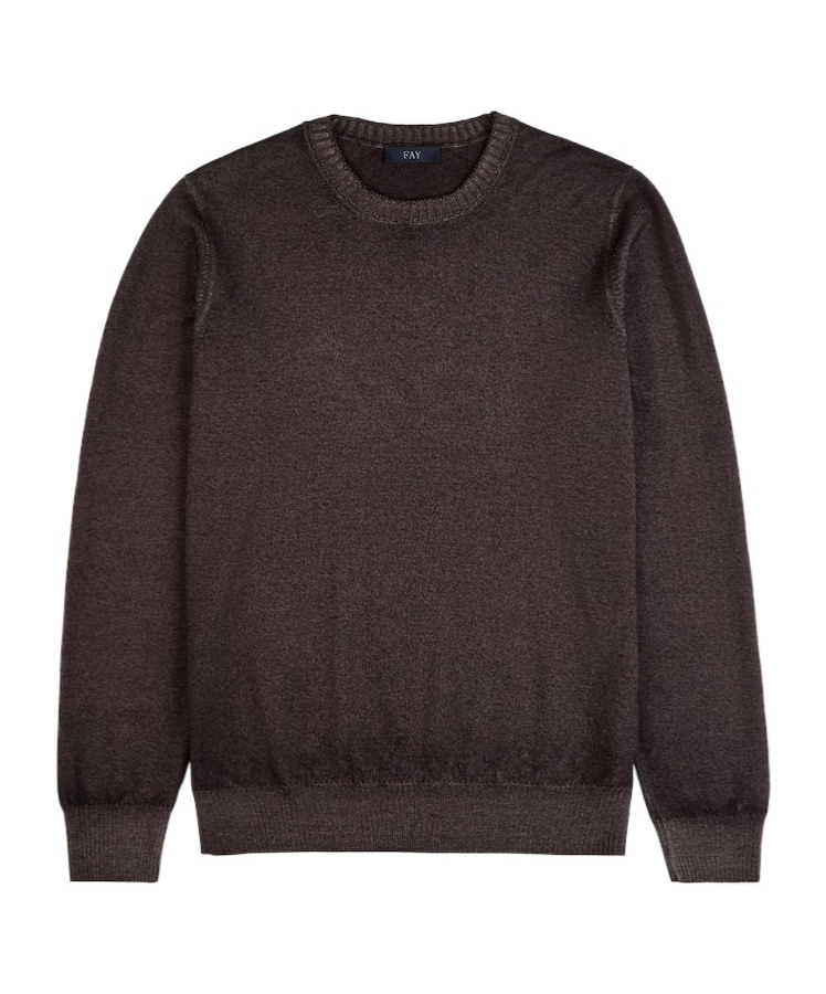 Fay Round Neck Sweater In Black