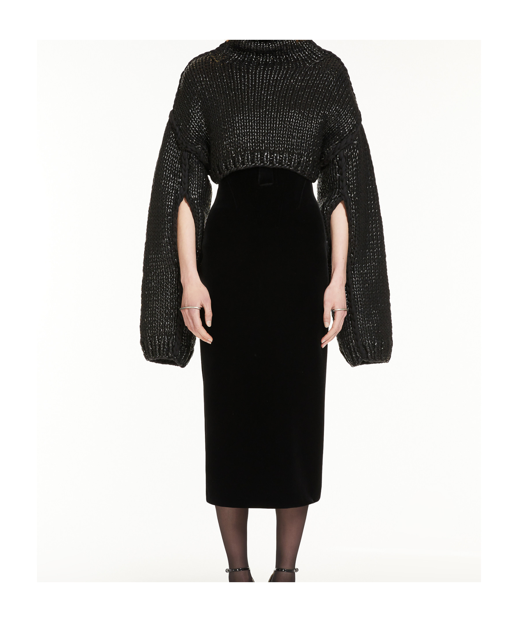 Sportmax High Neck Cut-out Detailed Jumper In Black