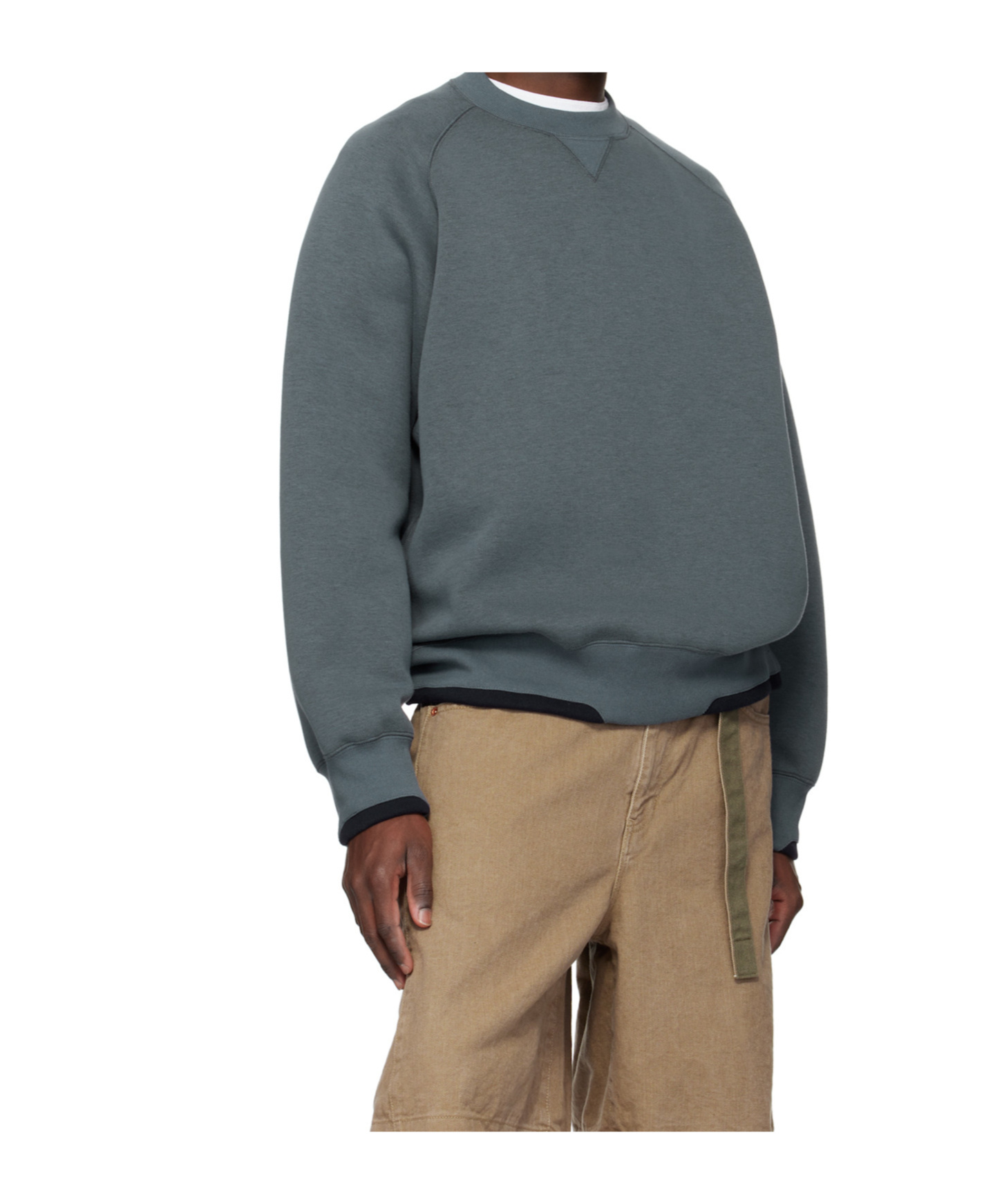 Sacai Round-neck Sweater In Green