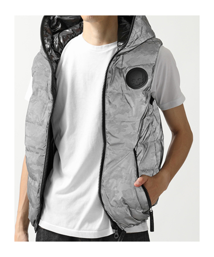 Hydrogen Logo Down Vest In Black