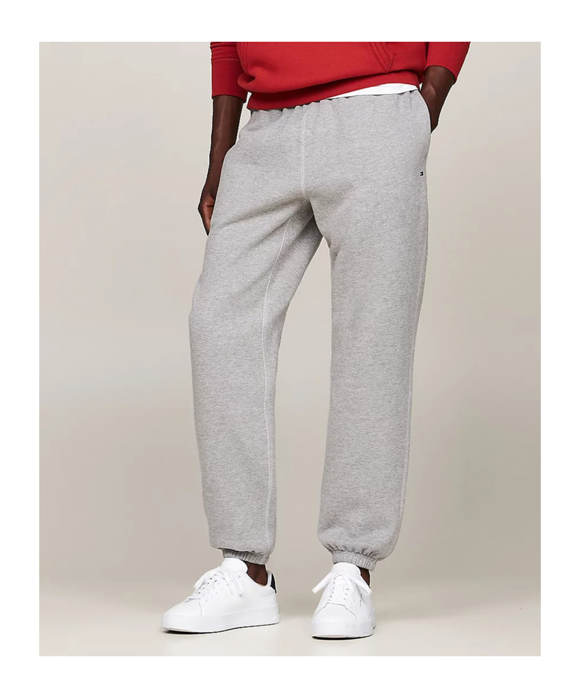 Tommy Hilfiger Cuffed Leg Fleece Joggers In Gray