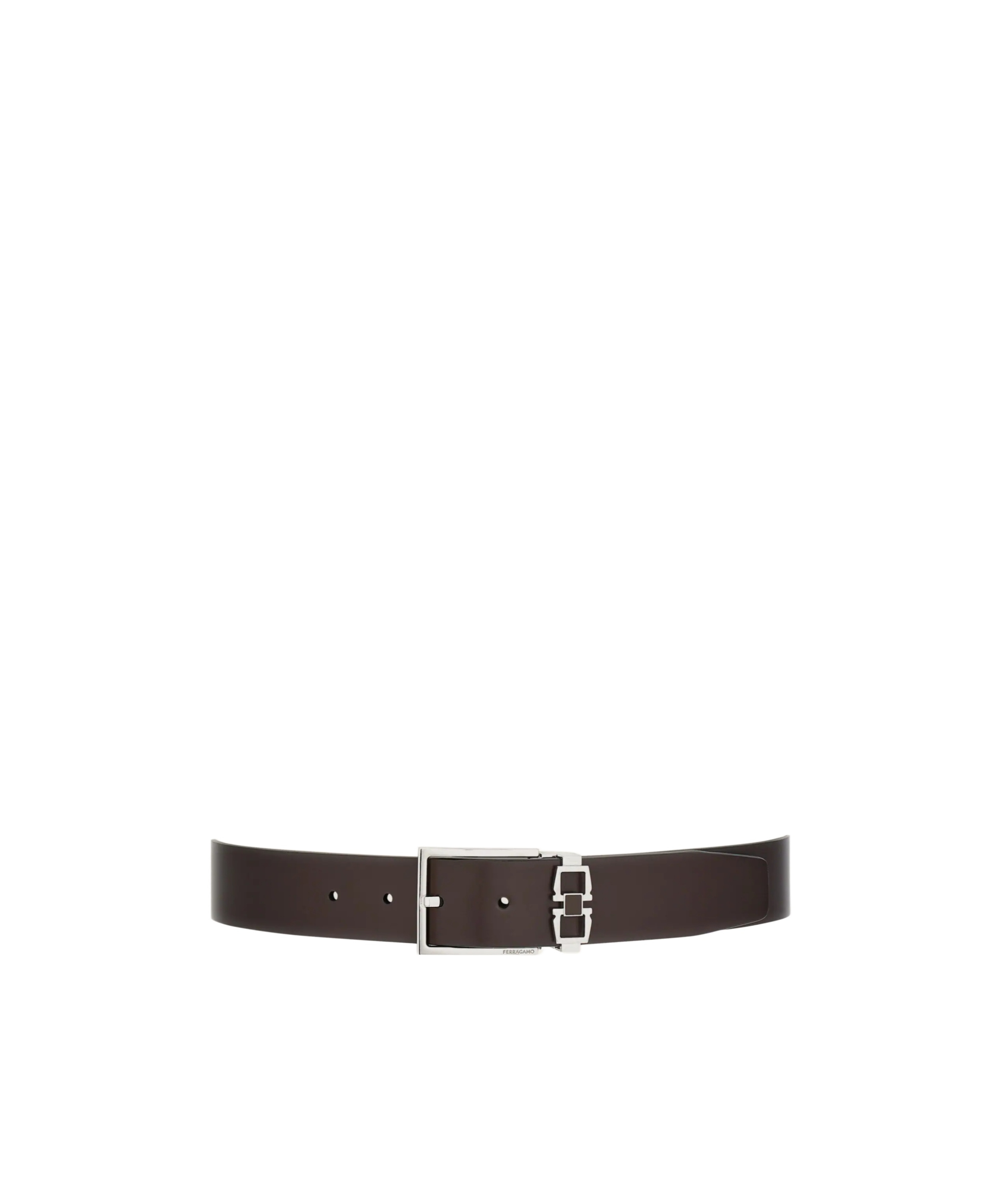 Ferragamo Gancini Double-sided Belt In Black