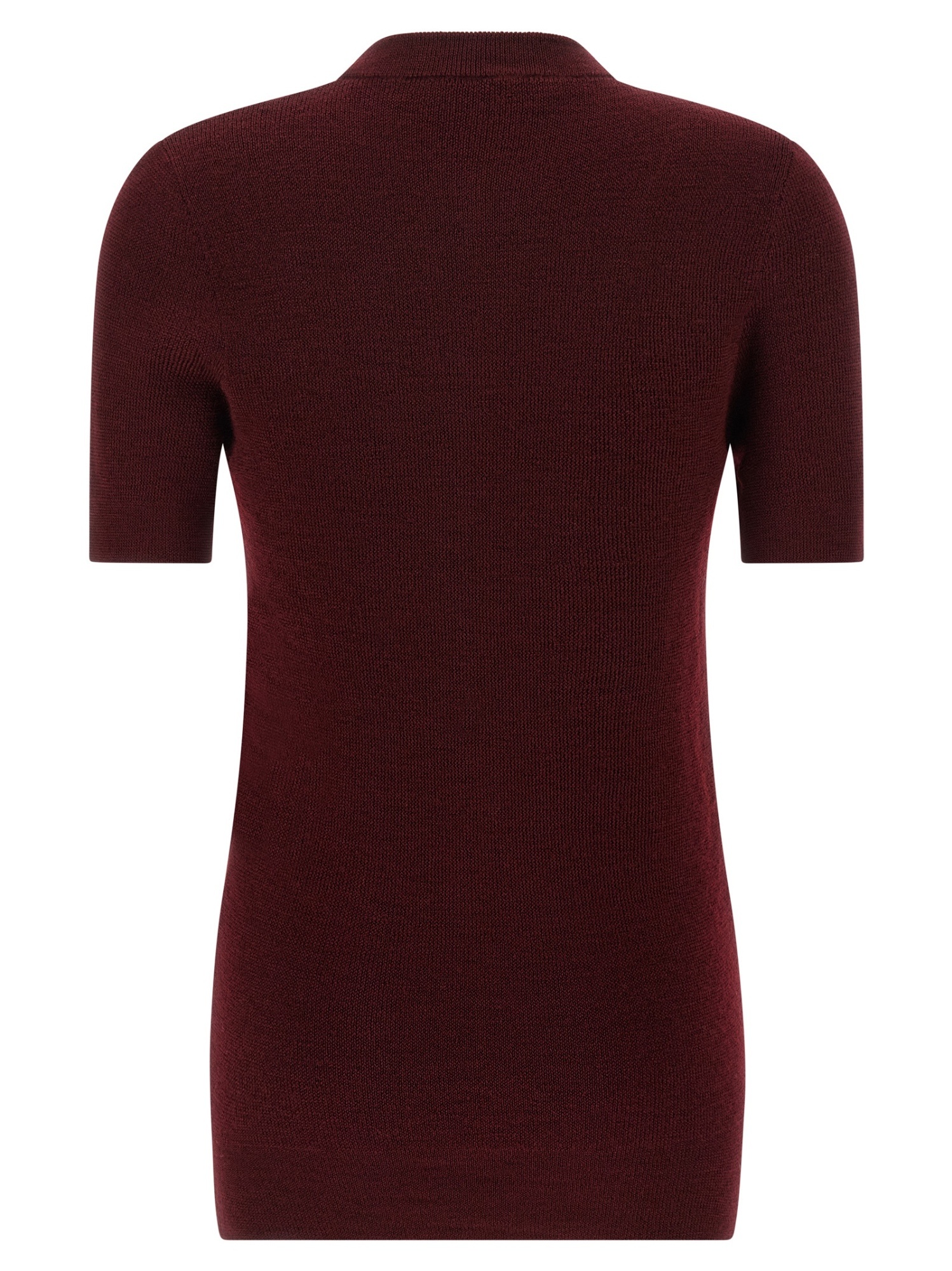 Prada Charm-detailed Knit Wool Top In Burgundy