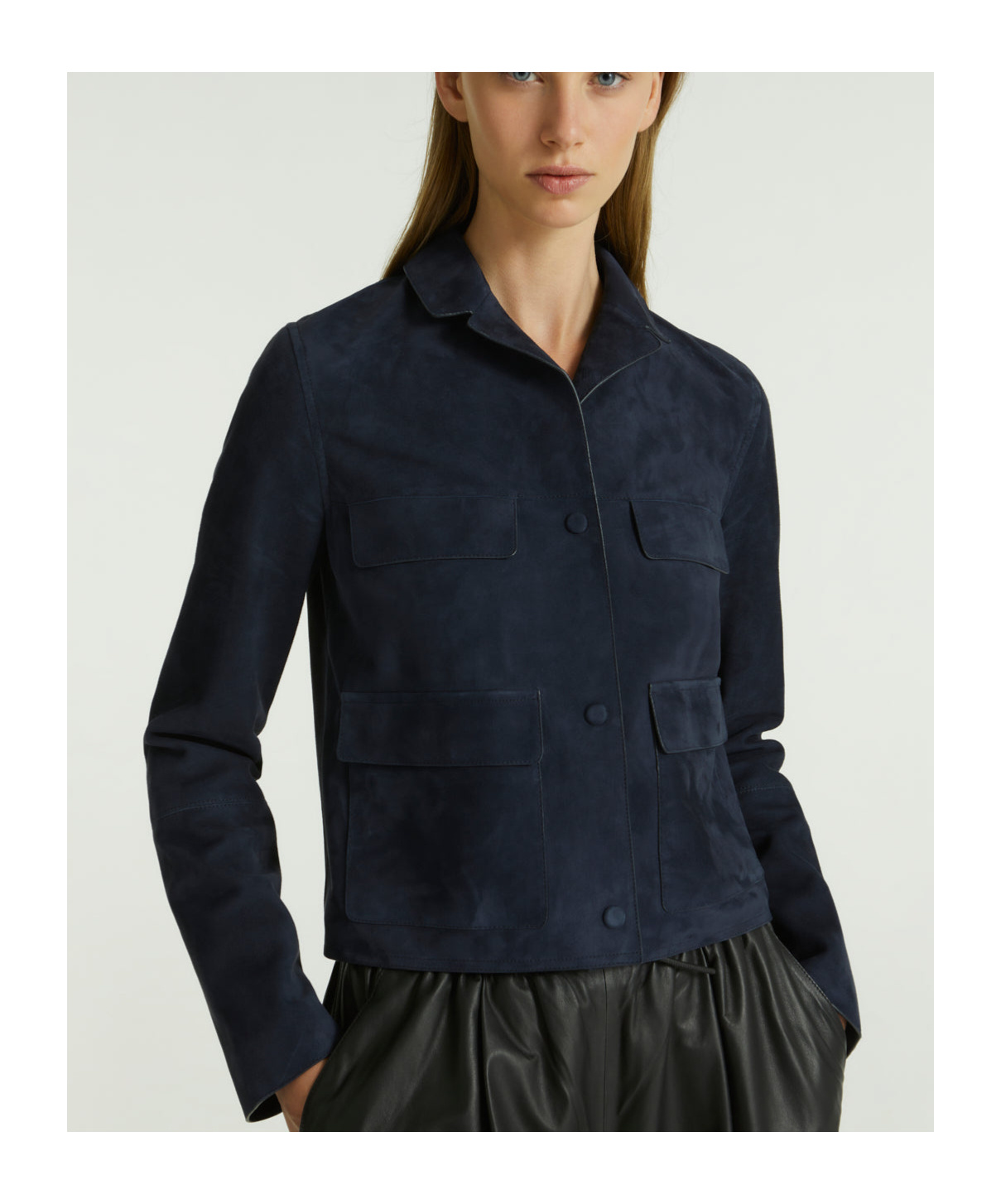 Yves Salomon Double-sided Velvet Lambskin Short Leather Jacket In Black