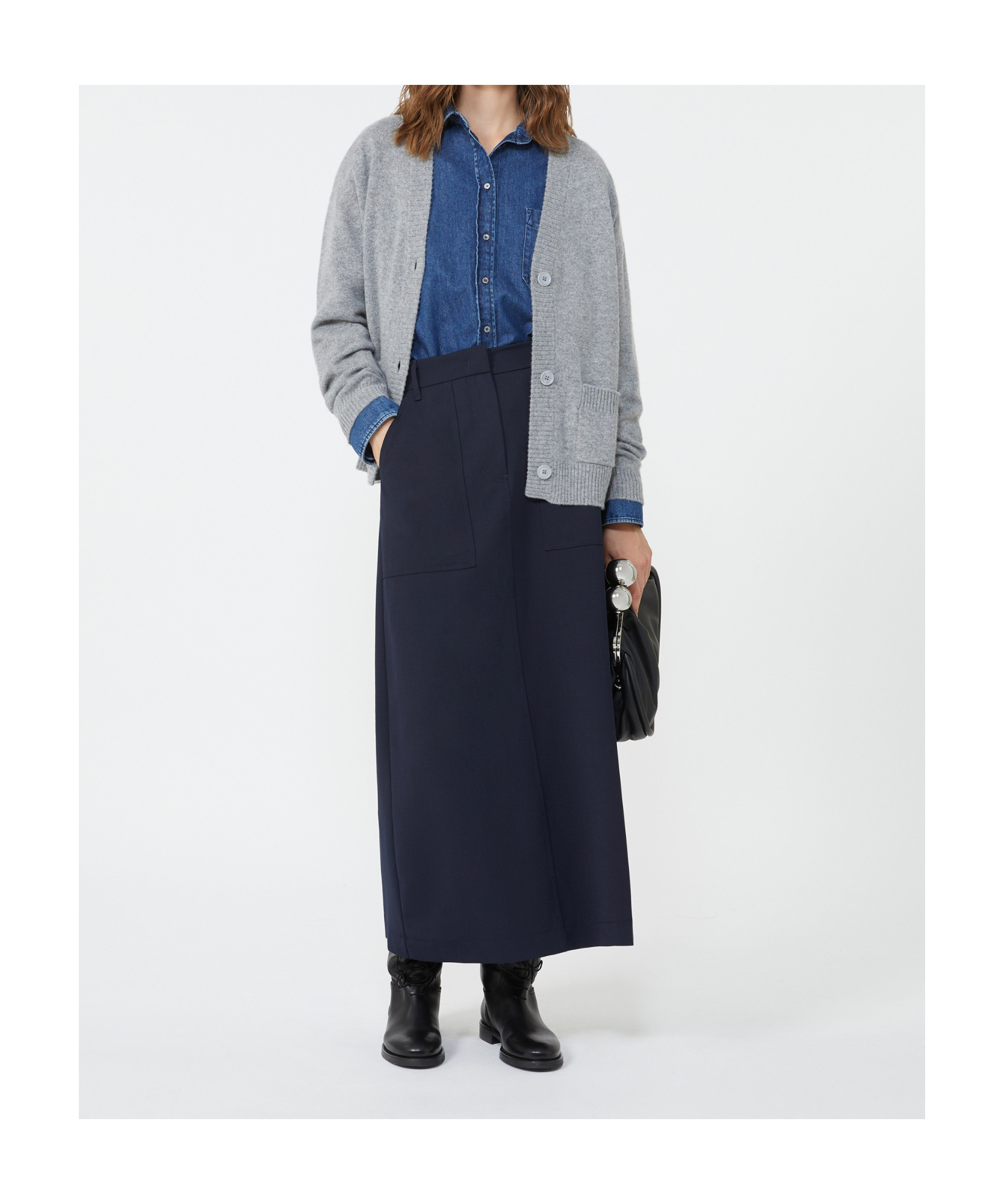 Weekend Max Mara Zipper Skirt In Blue