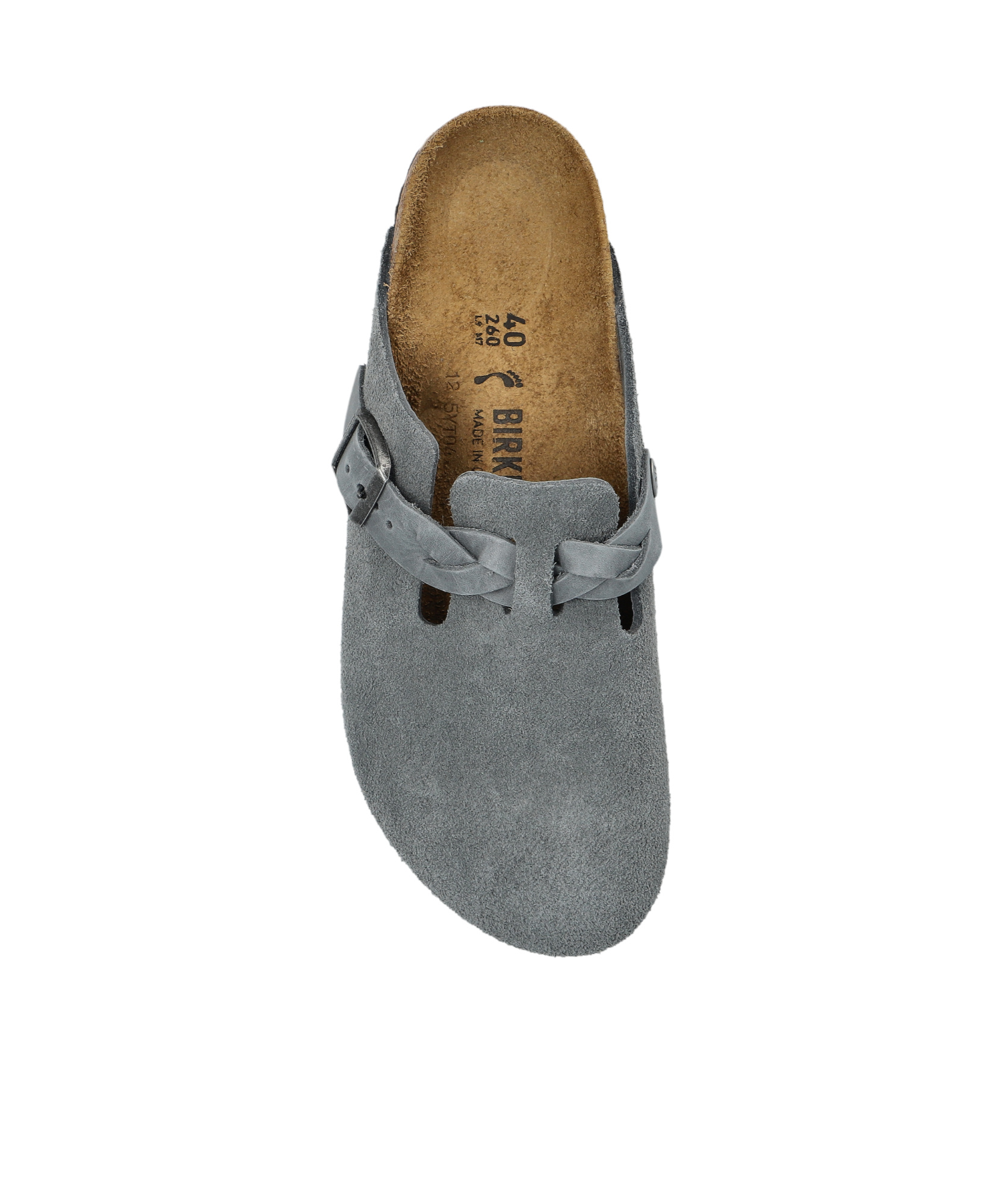Birkenstock Round Toe Flat Slippers In Gray