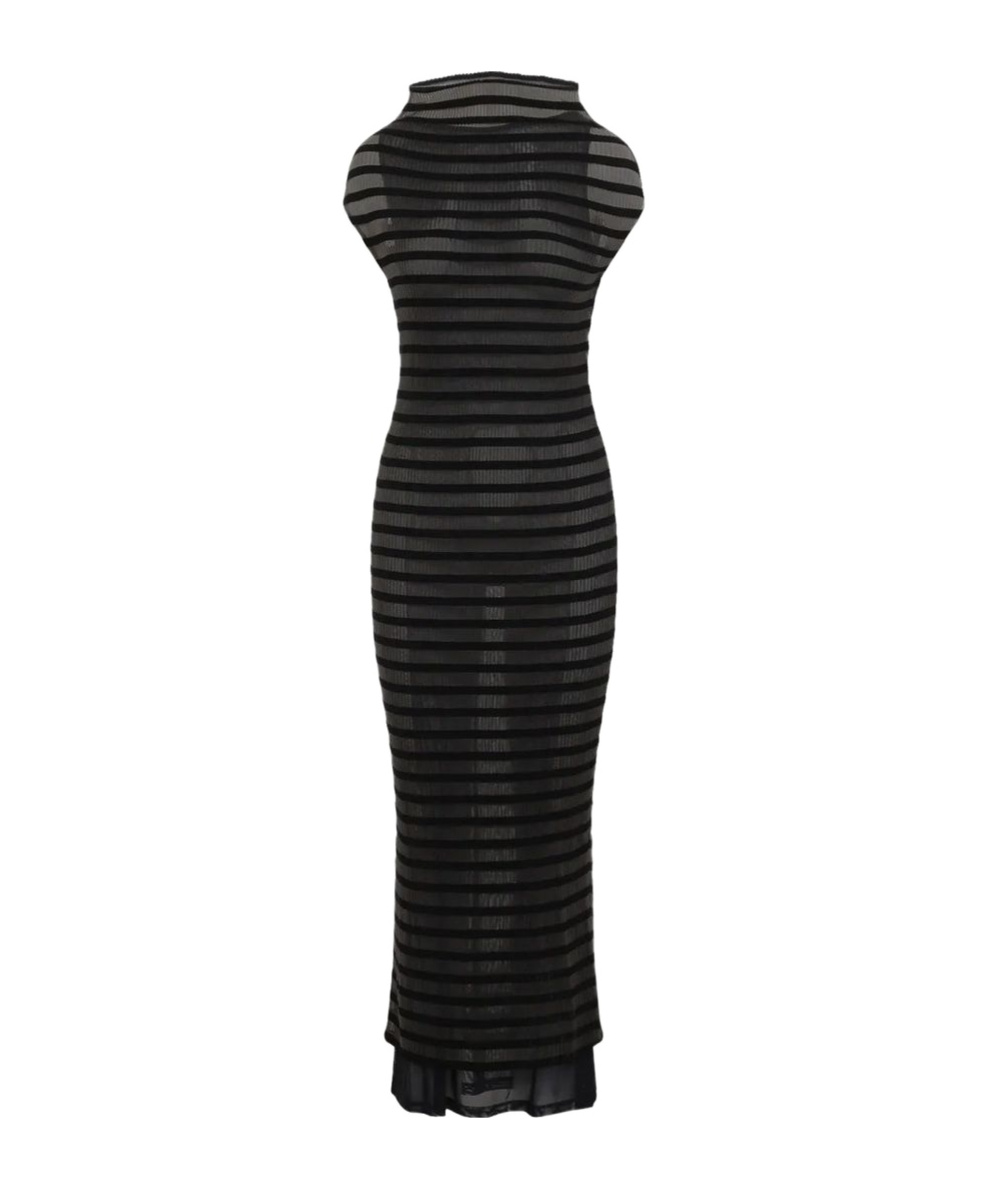 Shop Jean Paul Gaultier Striped Dress In Black