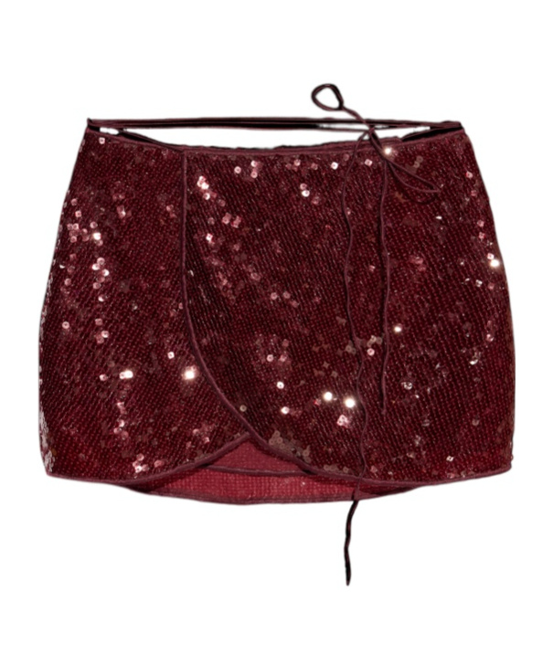 Oseree Oséree Sequin Embellished Mini Skirt In Brown