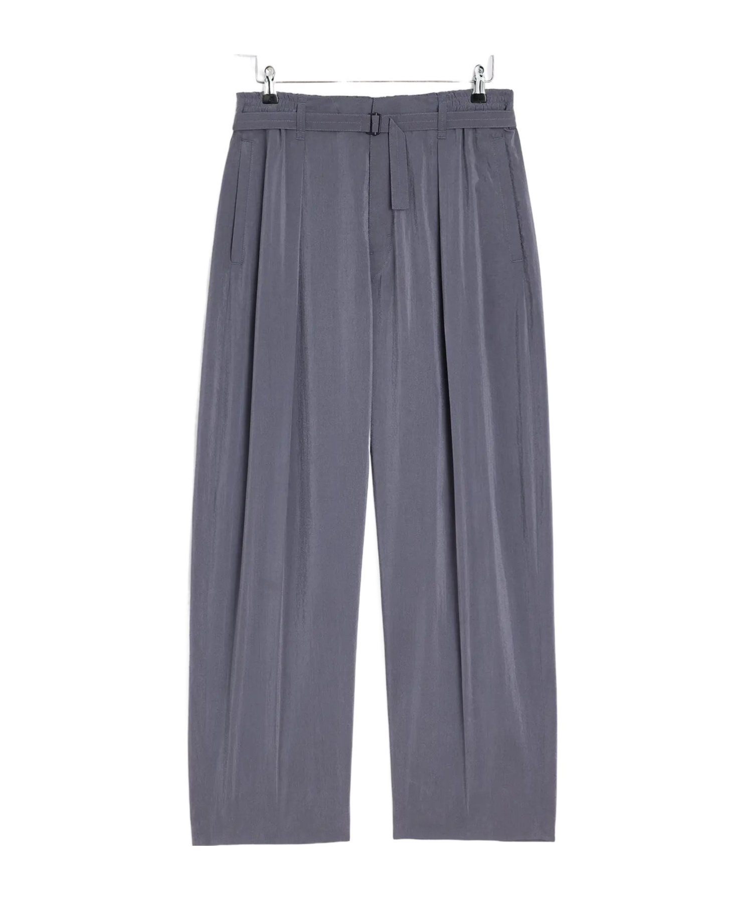 Lemaire Gray Belted Relaxed Trousers In Gray