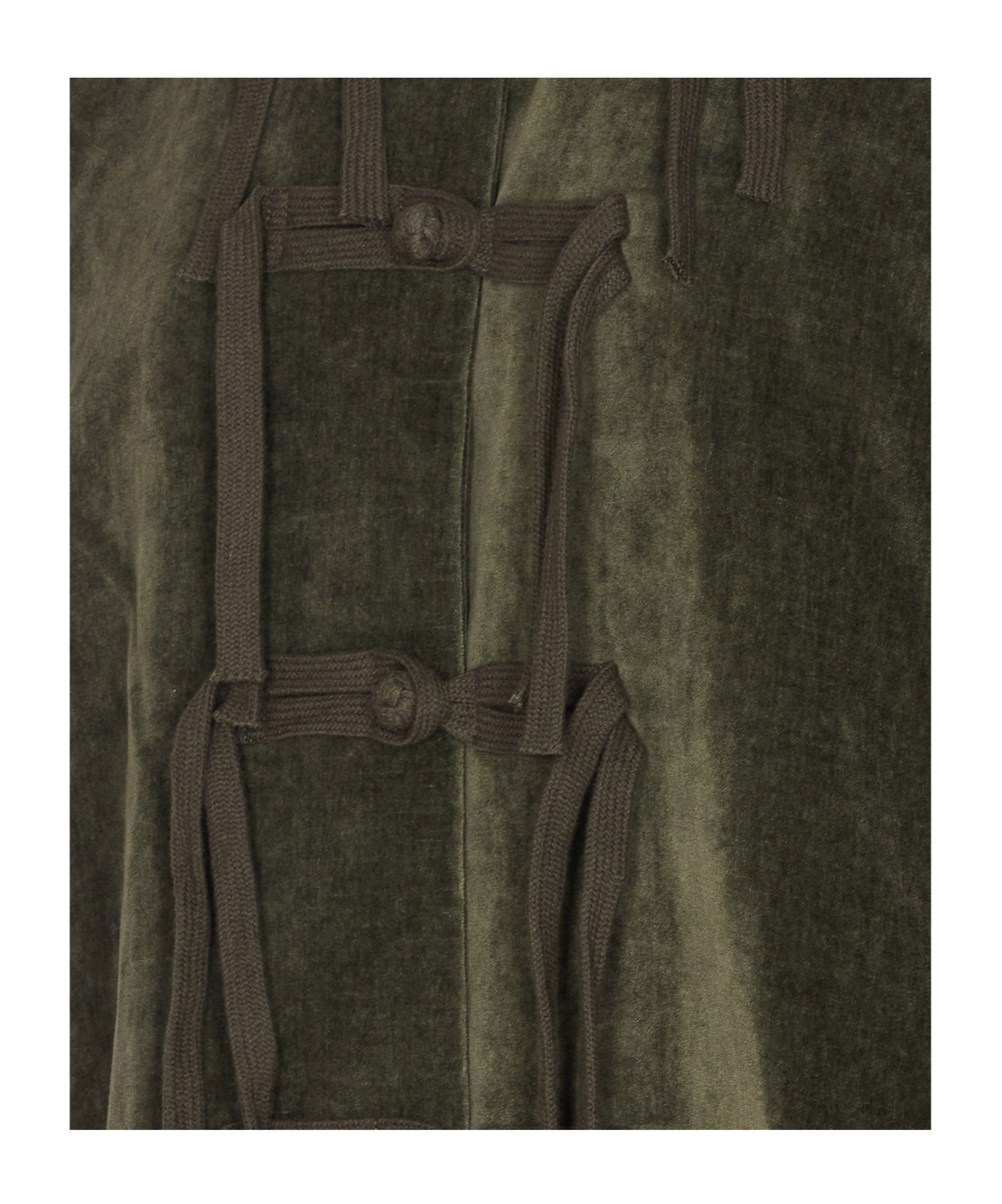 Uma Wang Velvet Texture High Collar Jacket With Button Detailing In Green