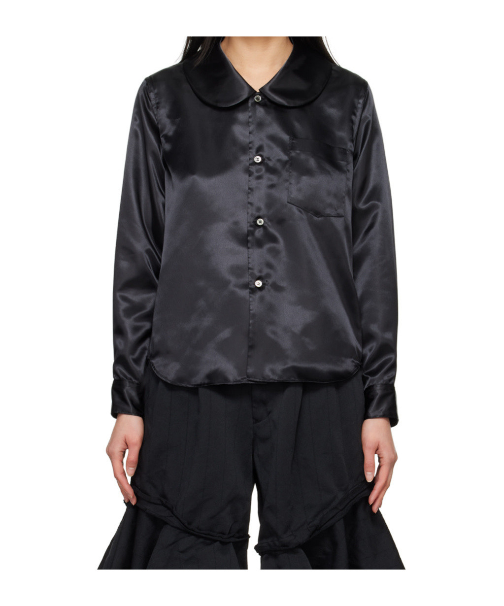 COMME DES GARÇONS ROUNDED-COLLAR SATIN SHIRT 