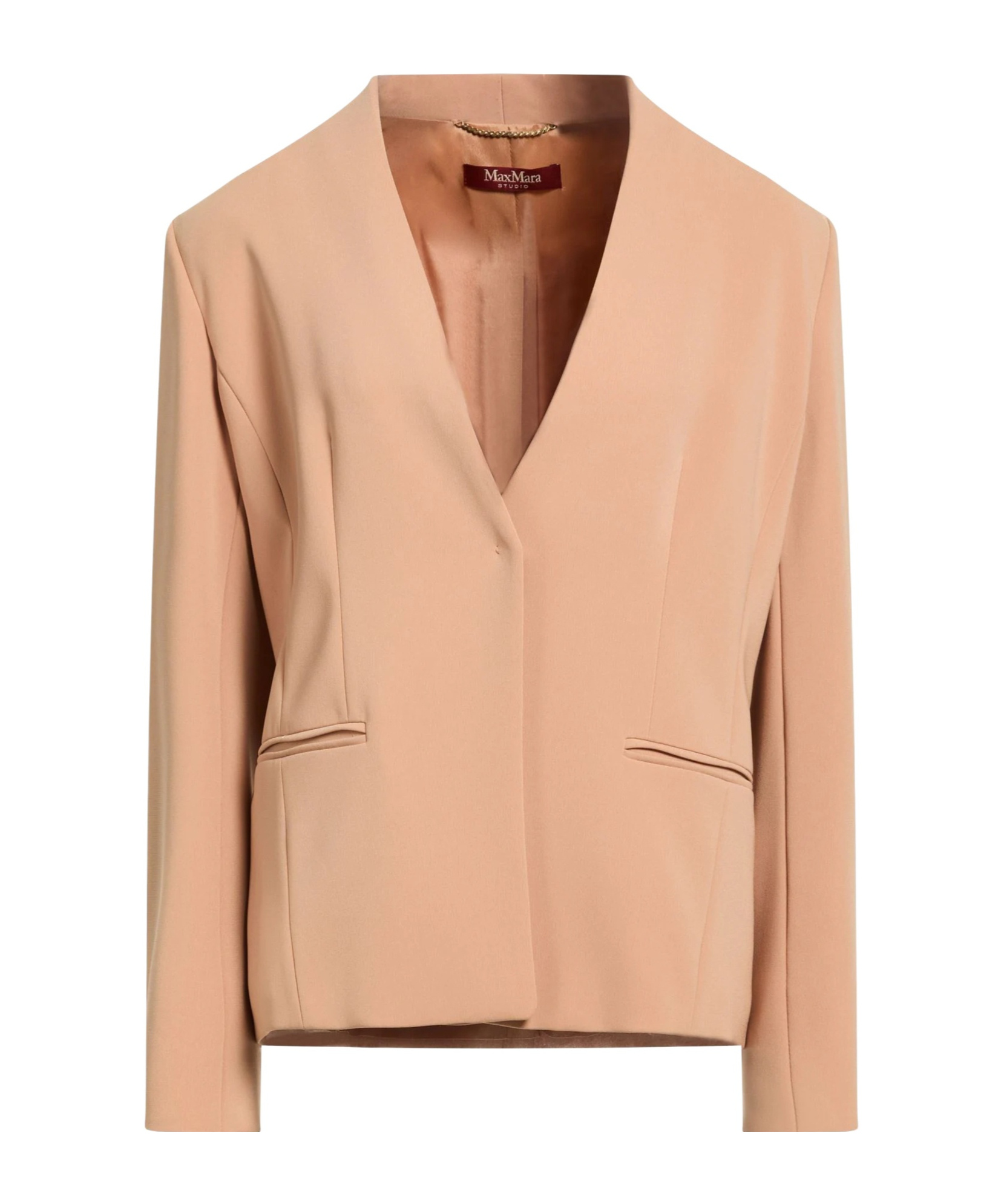 Max Mara Collarless Blazer In Nude