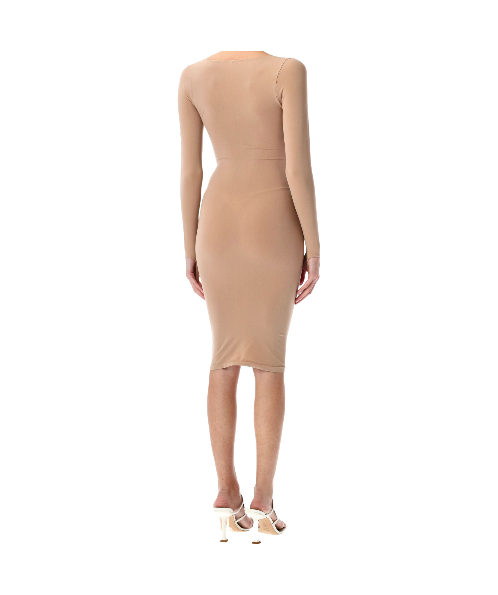 Andreädamo Andreādamo Sculpting Jersey Midi Dress In Nude