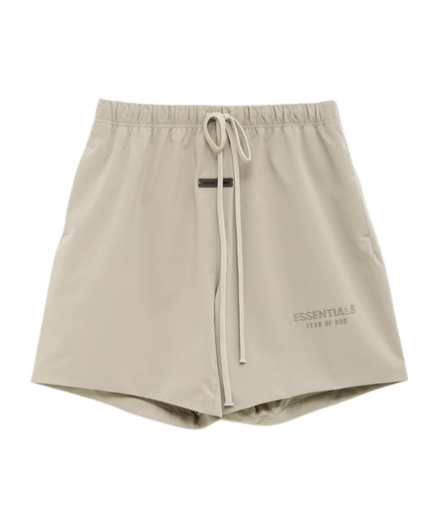 Essentials Logo Drawstring Loose Shorts In Gray