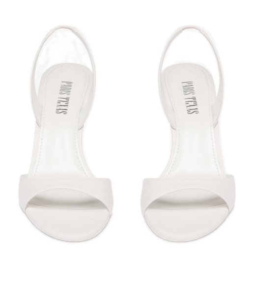 Paris Texas Lidia Sandal Slingback Open Toe White In White
