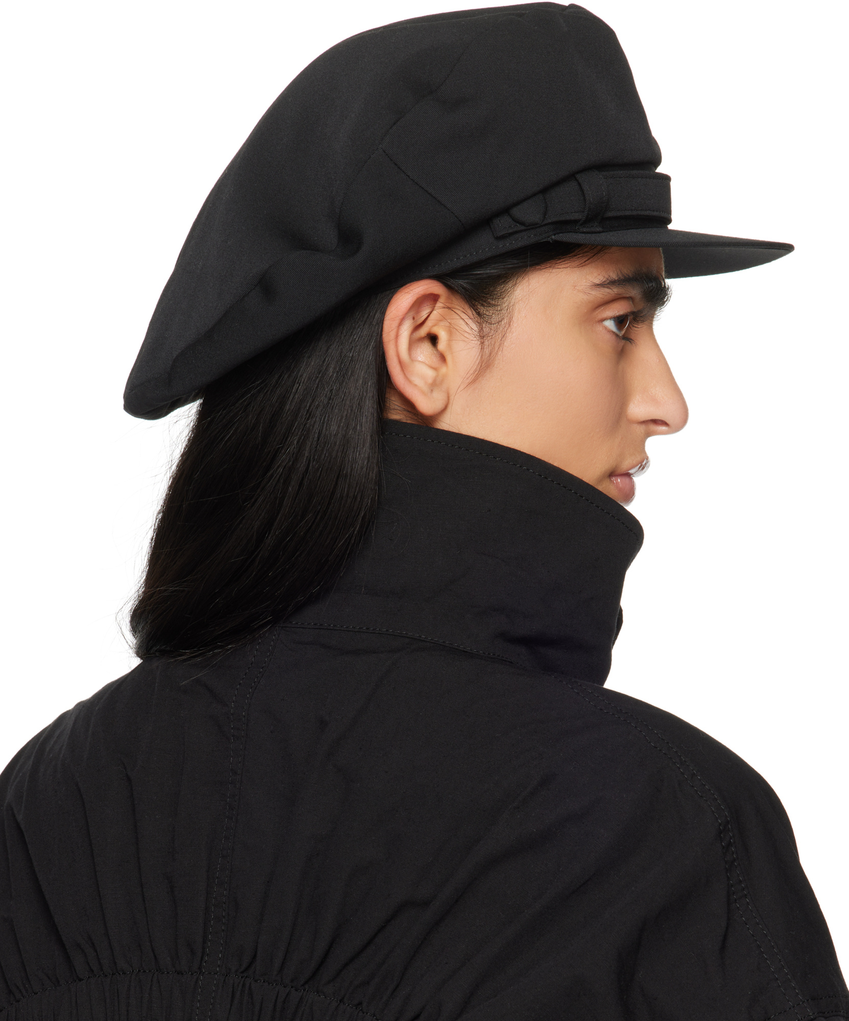 Y's Gabardine Motor Cycle Cap In Black