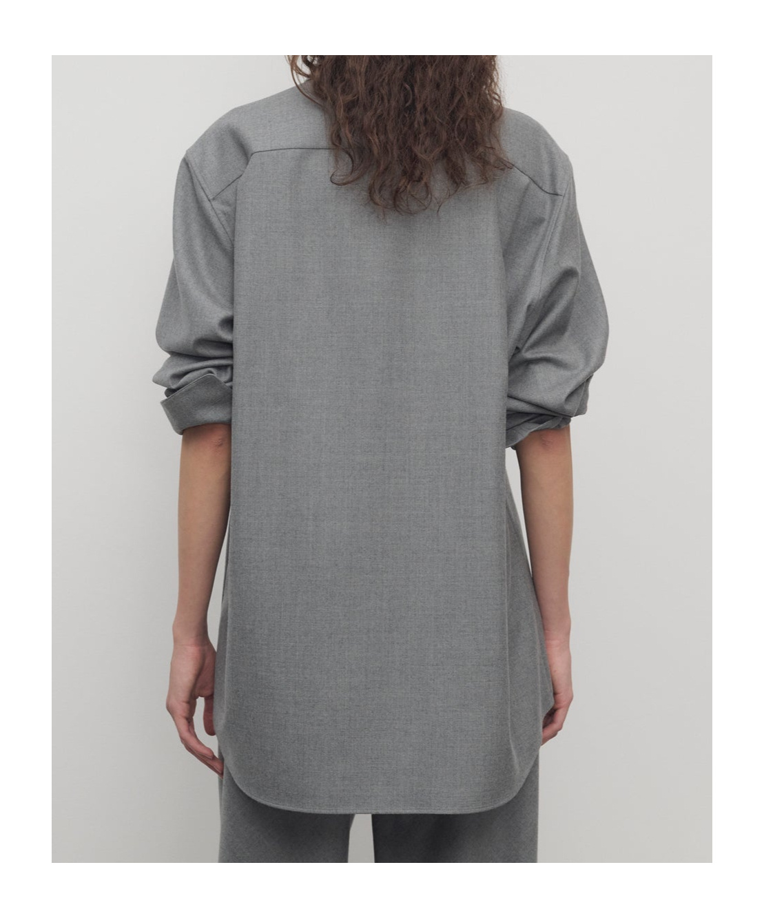 The Row Pino Virgin Wool Shirt In Gray