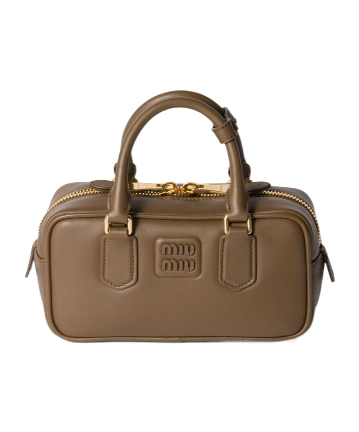 Miu Miu Arcadie Leather Bag In Brown