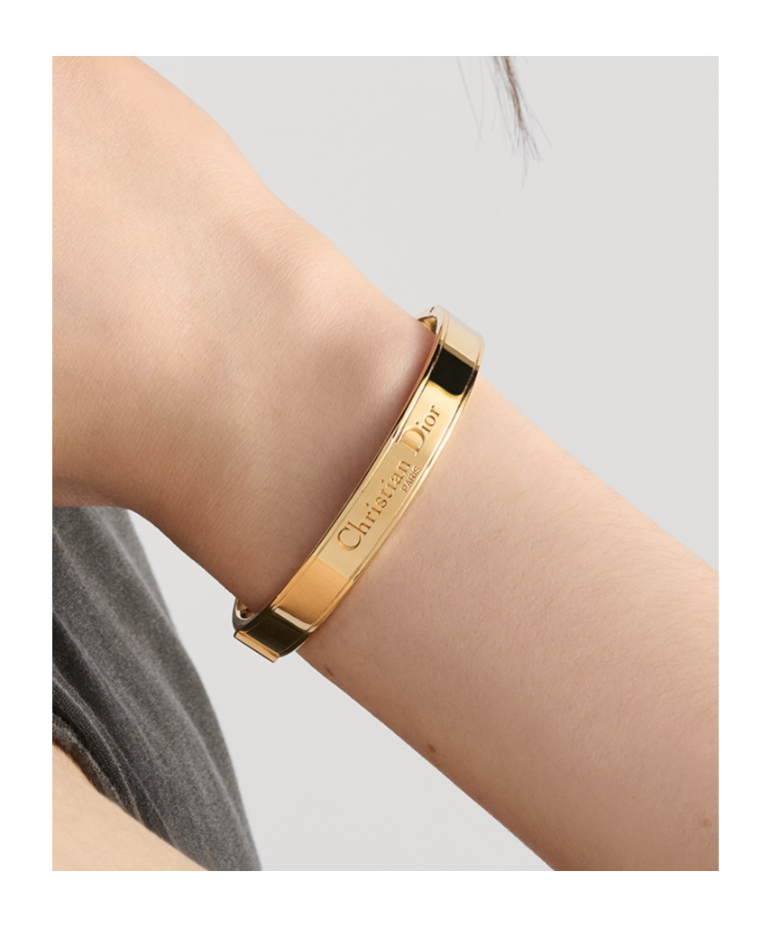 Dior Signature Bangle In Gold
