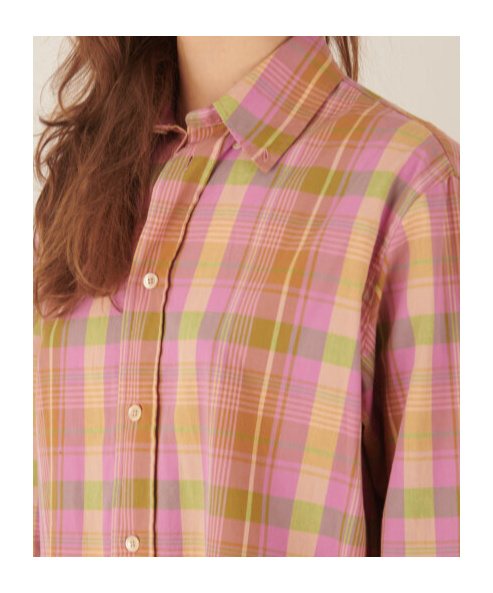 Sunflower Button Down Shirt Pink Check In Pink