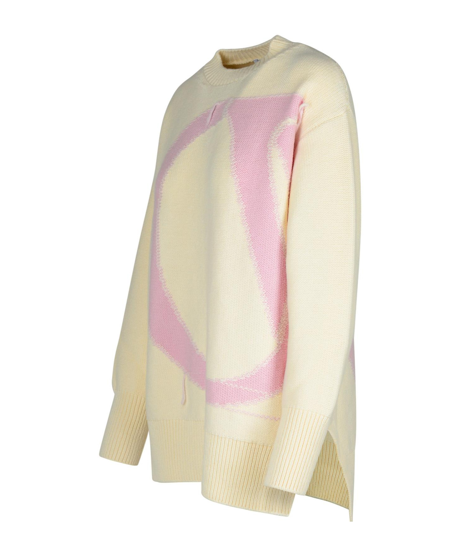 Off-white Cream Wool Sweater In Nude