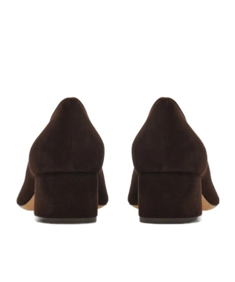 Ferragamo Mara Suede Gancini Block-heel Pumps In Green