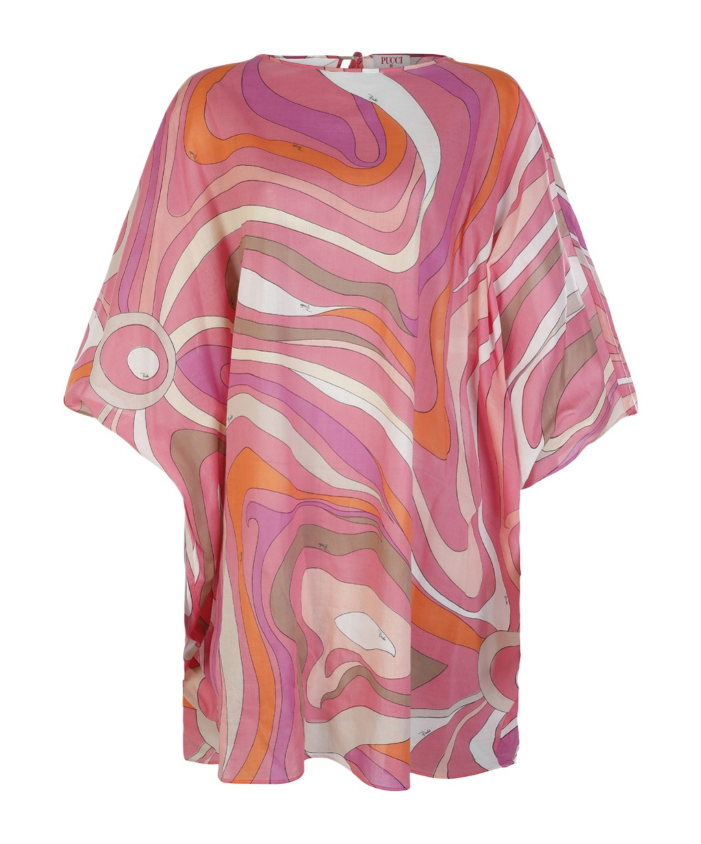Emilio Pucci Abstract-print Cotton Kaftan In Pink