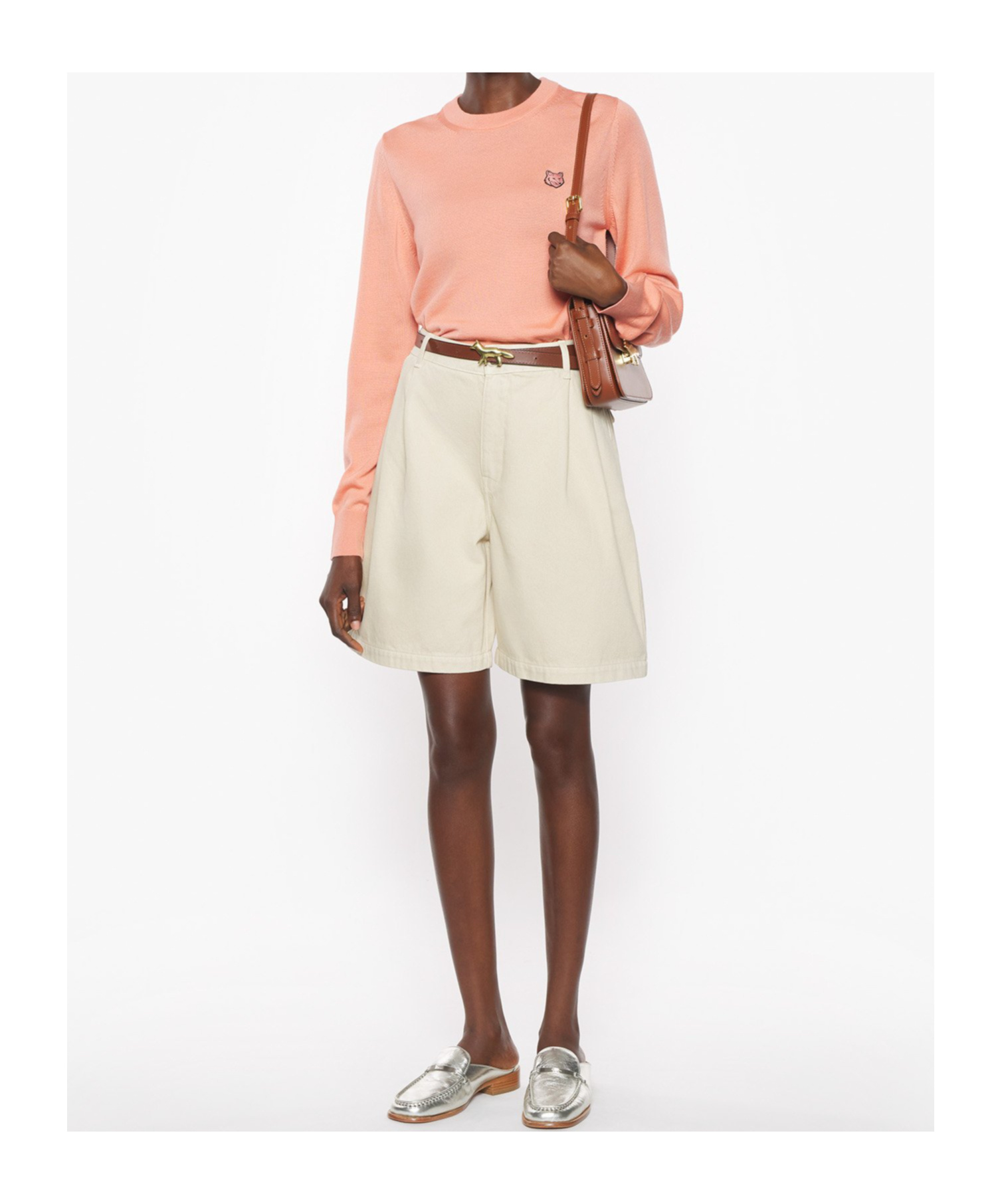Maison Kitsuné Bold Fox Head Patch Regular Jumper In Pink