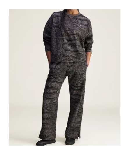 Adidas By Stella Mccartney Crocodile-print Long-sleeve Sweatshirt In Black