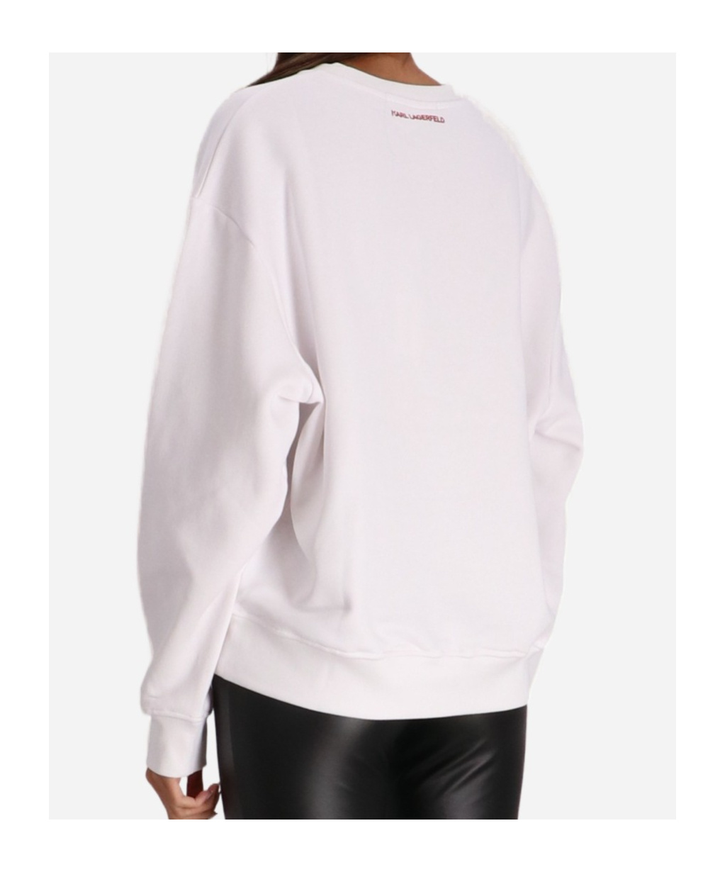 Shop Karl Lagerfeld Long-sleeved Sweater In White