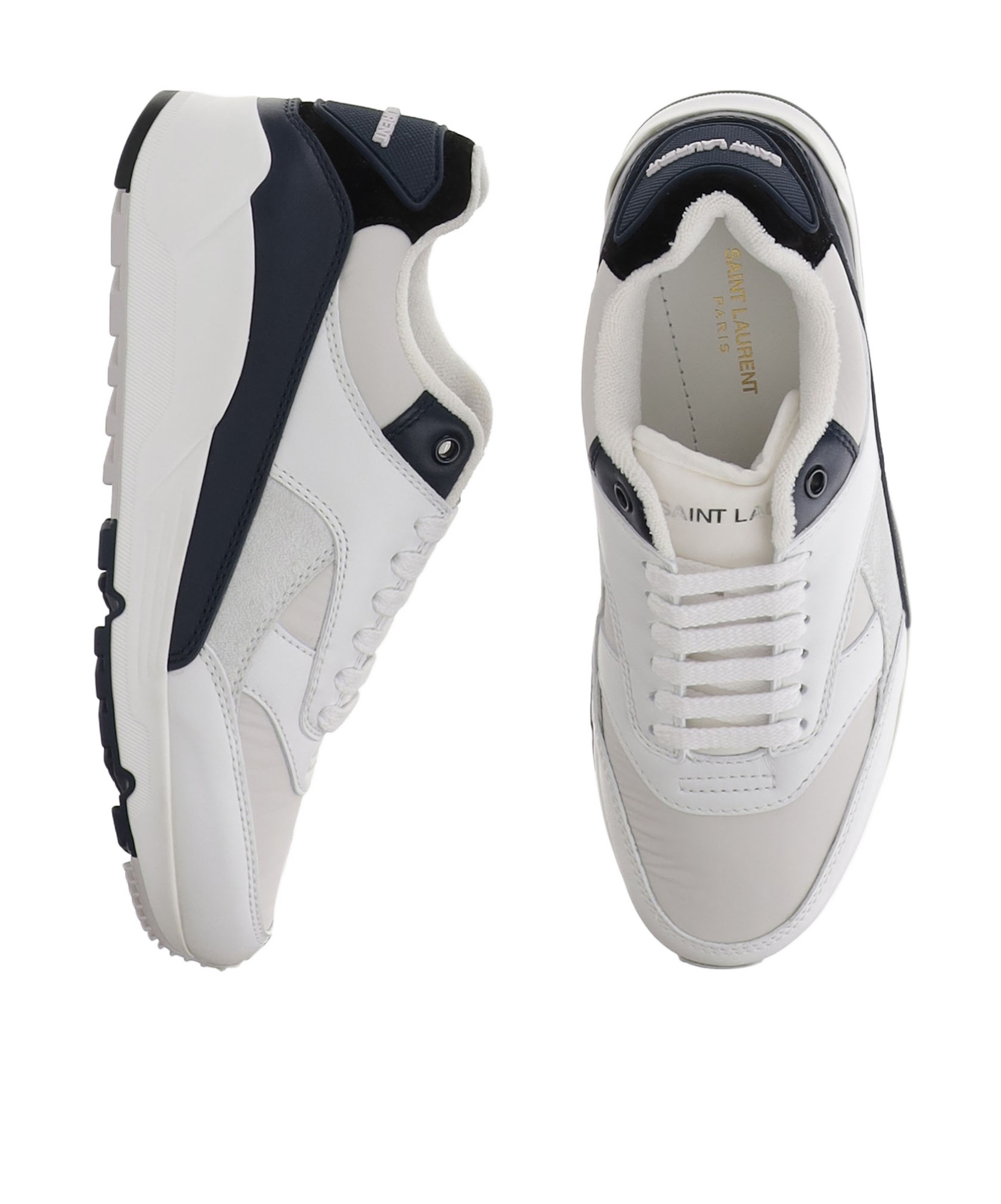 Saint Laurent Laced Sneakers In White