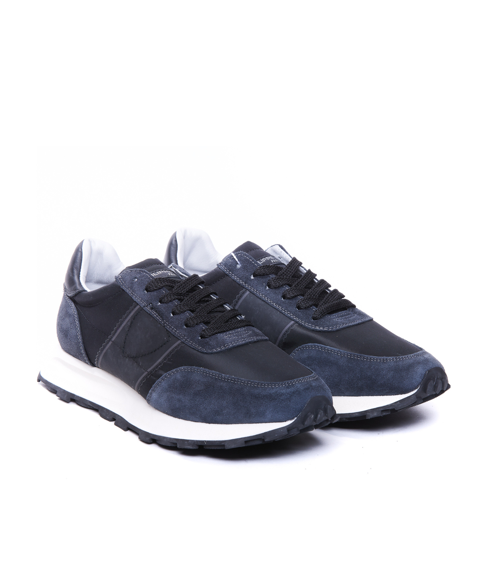 Philippe Model Tour Low Sneakers In Black Suede And Fabric In Black