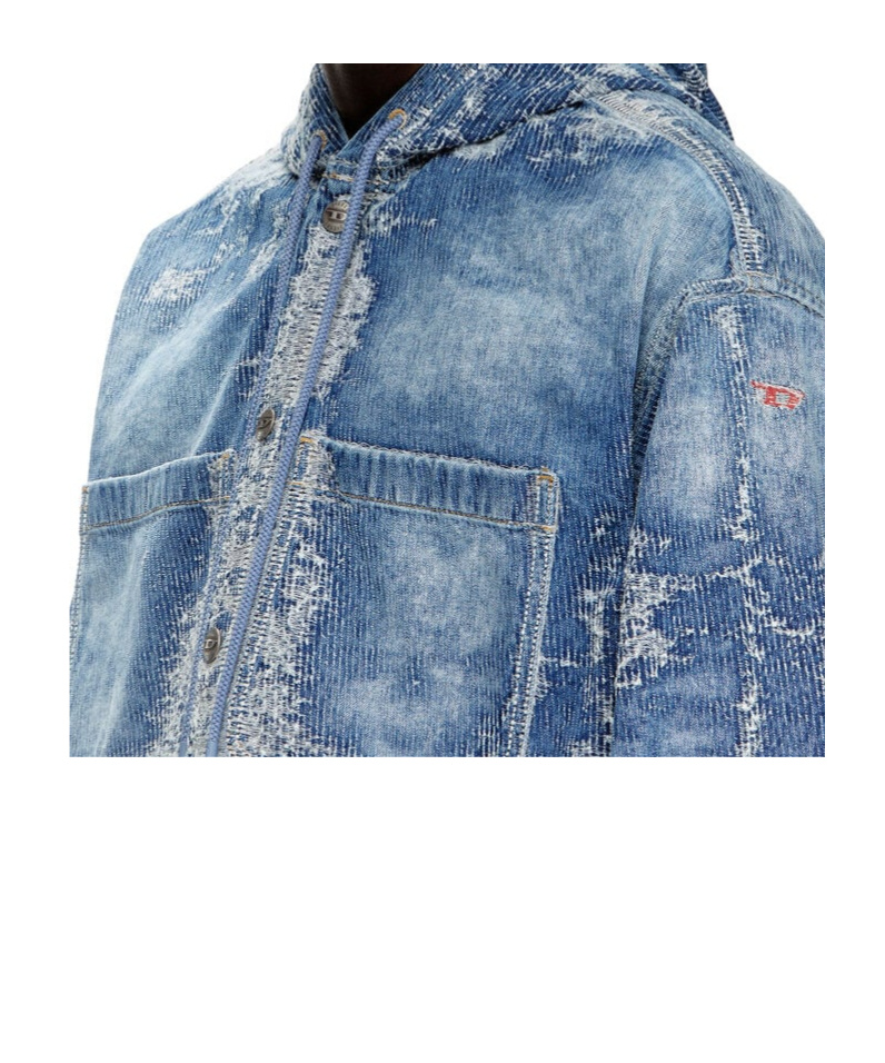 Diesel D-dewny-hood Shirt In Blue