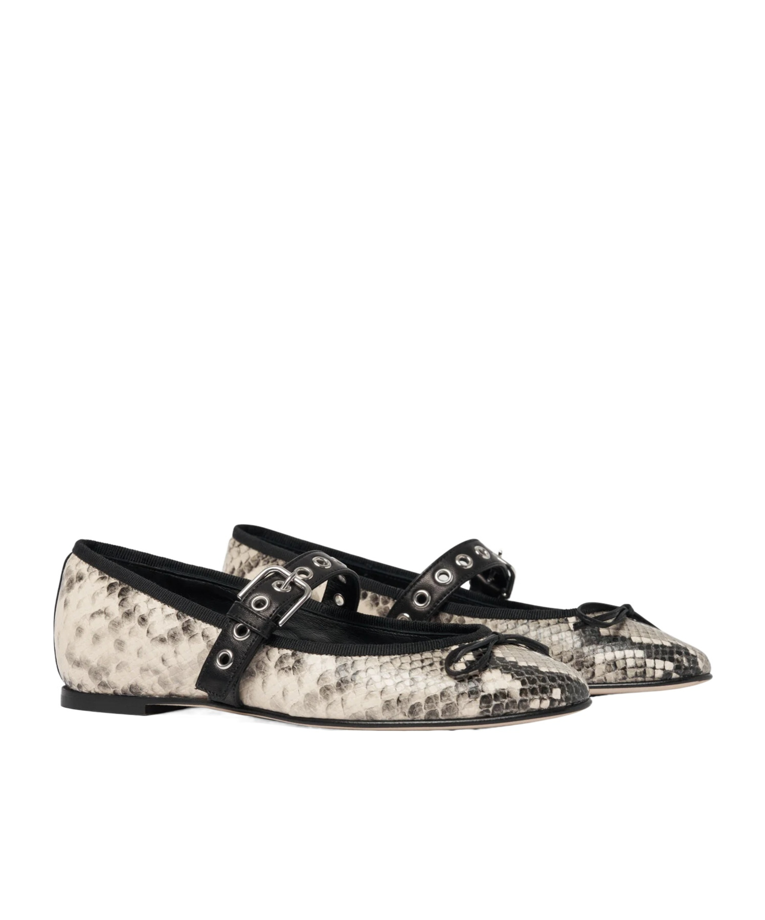 Scarosso Astrid Python Printed Flat Shoes In Multi