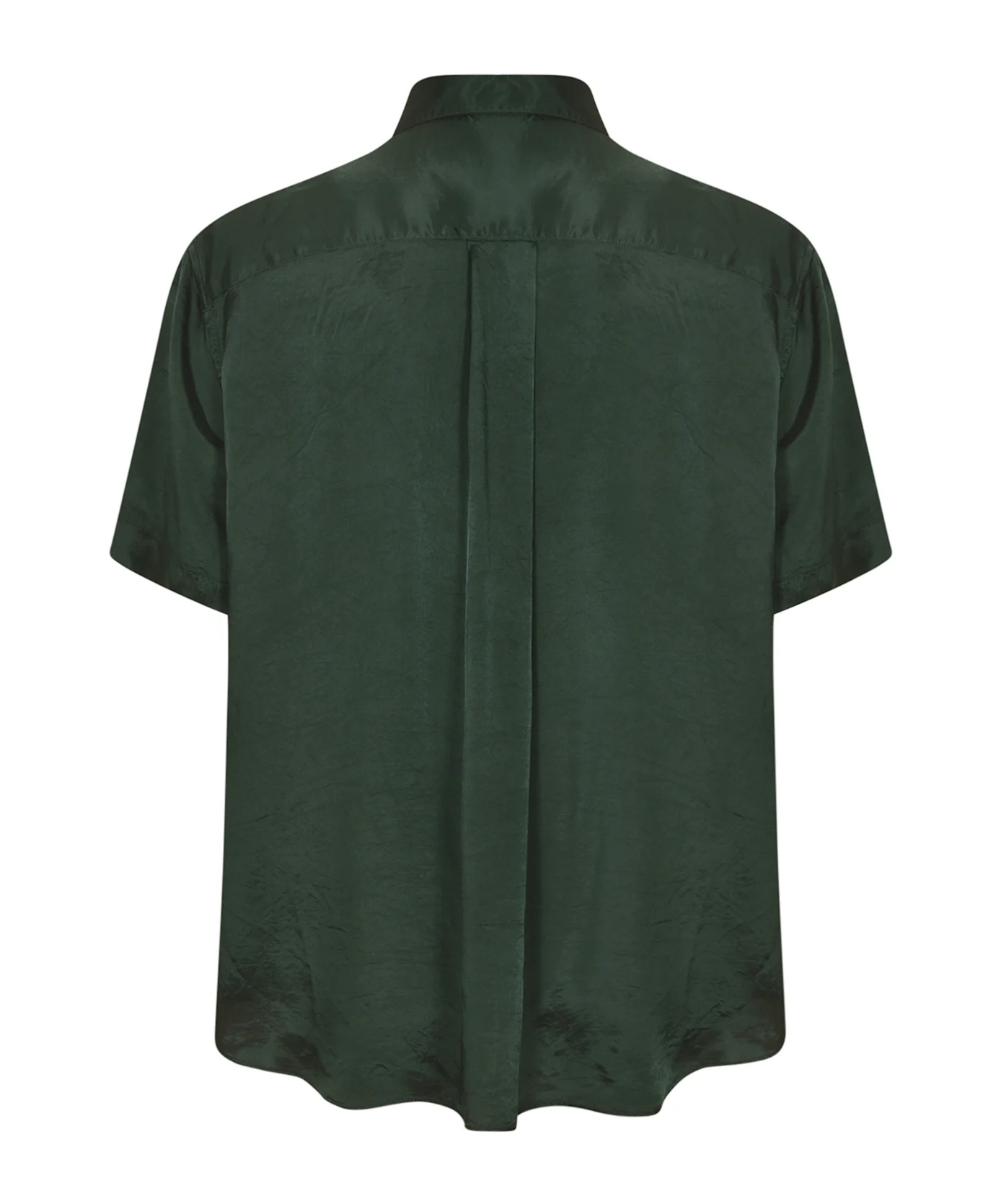 Aspesi Ruffle-trim Shirt In Green