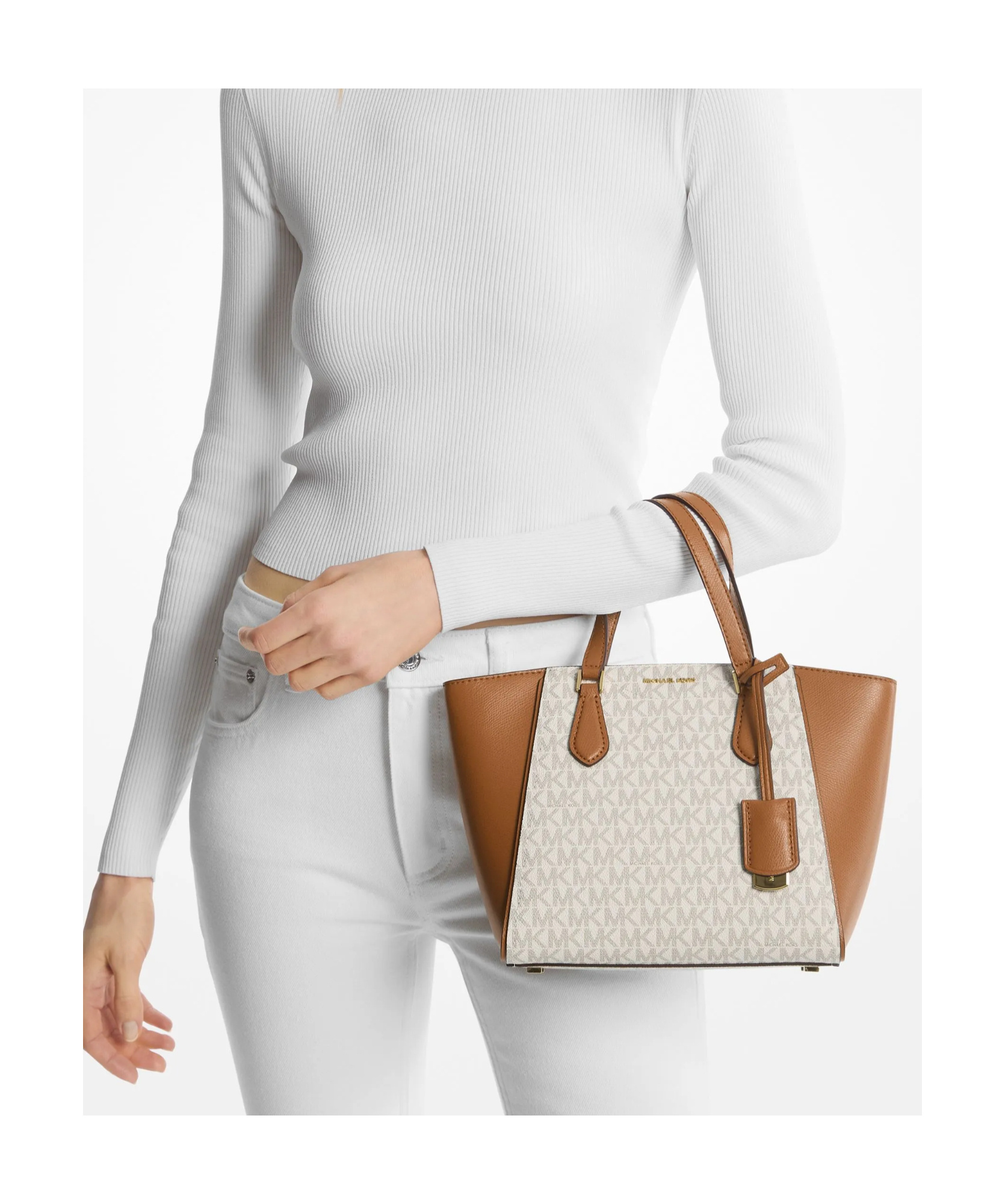 Michael Michael Kors Sm Conv Tz Tote Xbody-tu Nd Michael By Michael Kors Female In Brown