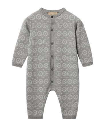 Gucci Double G Geometric Pattern Jumpsuit In Gray