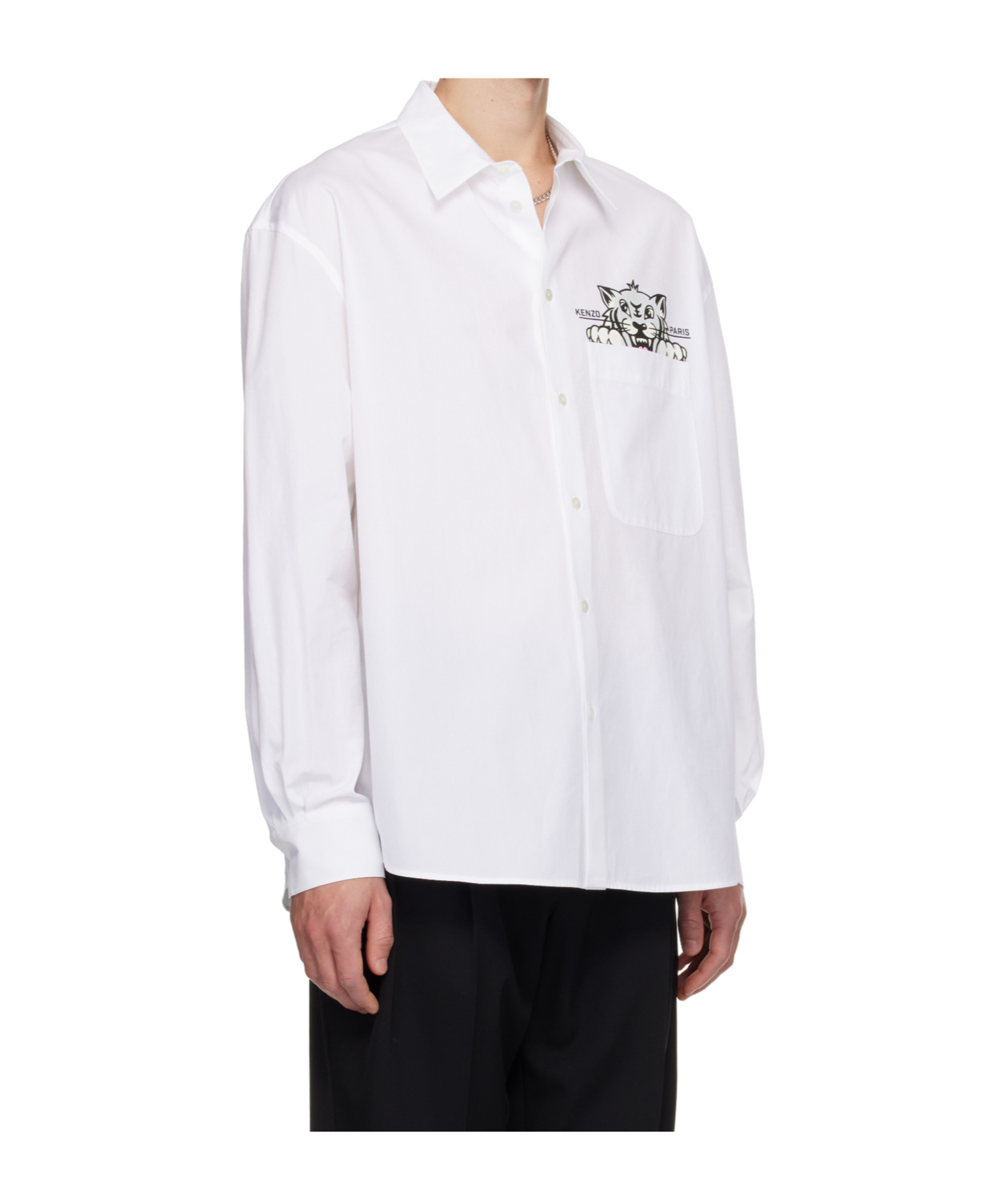 Kenzo Cotton Poplin Shirt In White