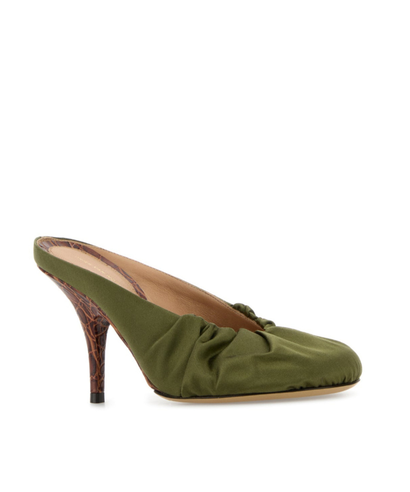 Dries Van Noten Round-toe High-heeled Sandals In Green