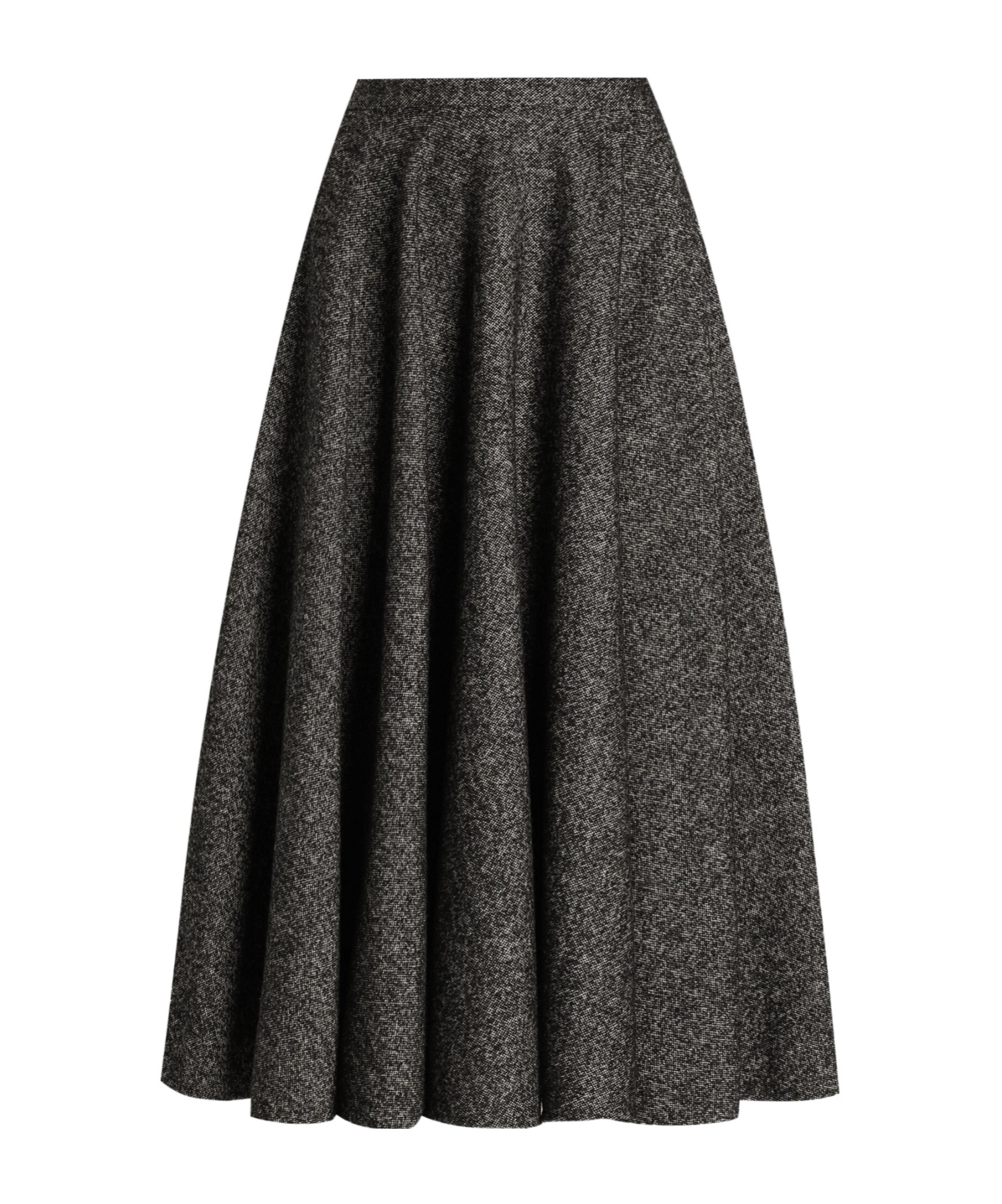 Dolce & Gabbana Midi Circle Skirt In A Dotted Wool Blend In Gray