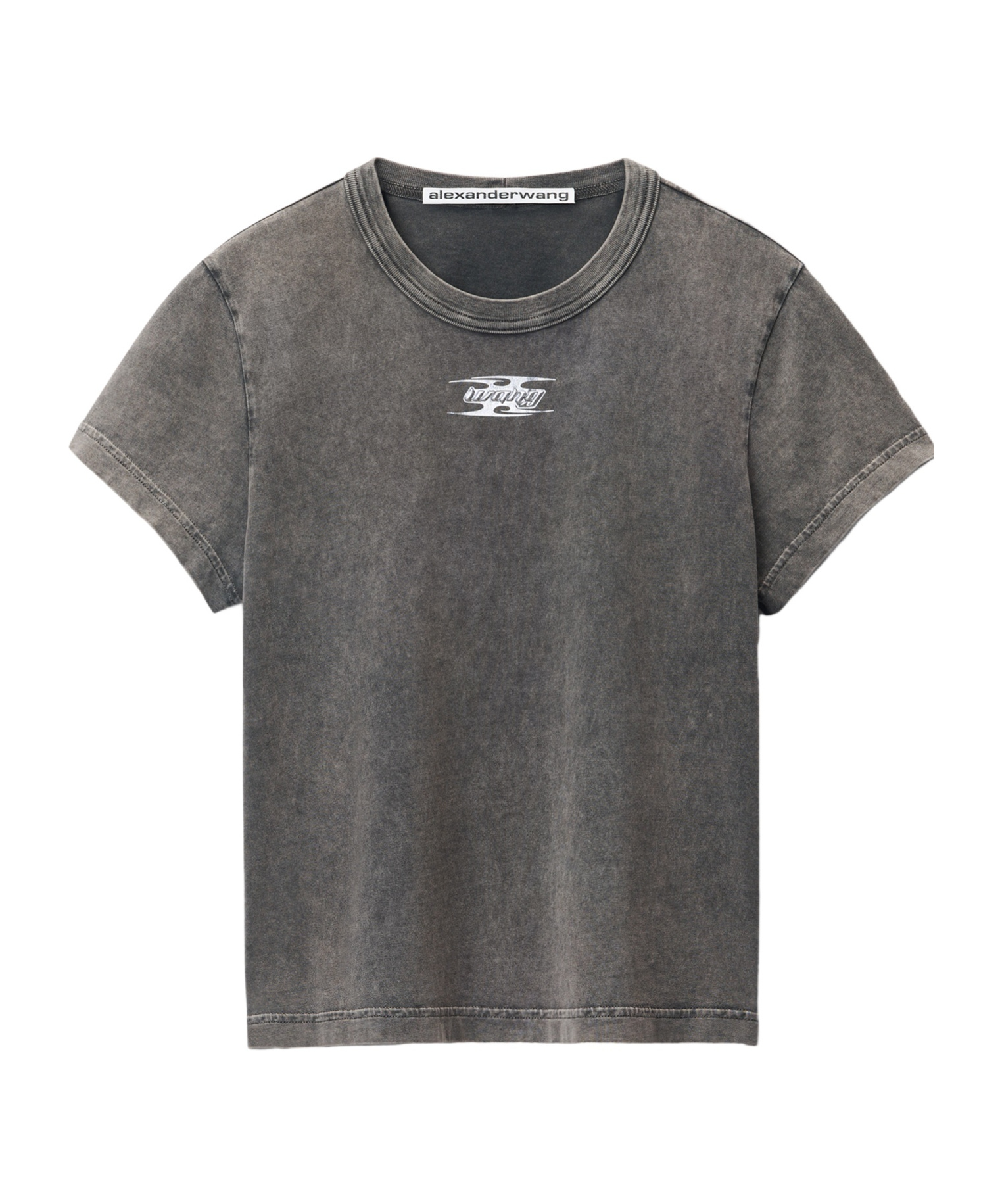 Alexander Wang Blade Logo-embossed Tee In Cotton In Black