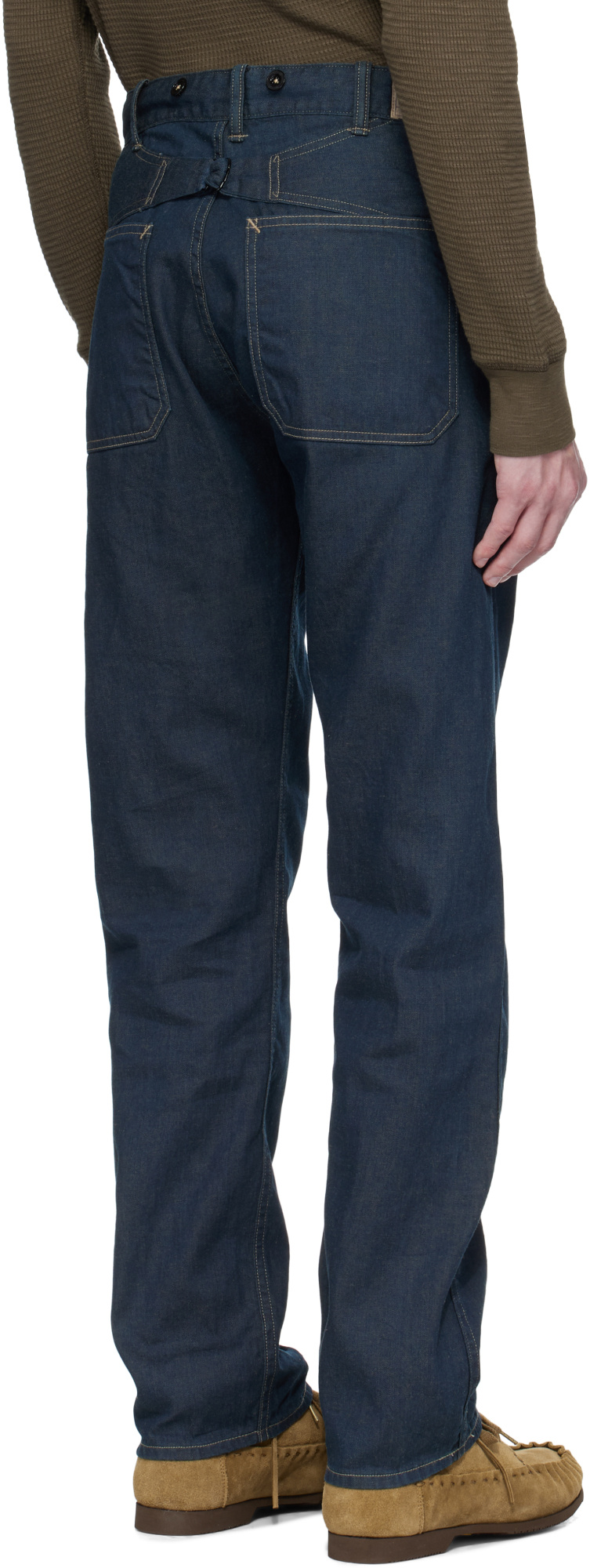 Rrl Engineer Fit Jeans In Blue