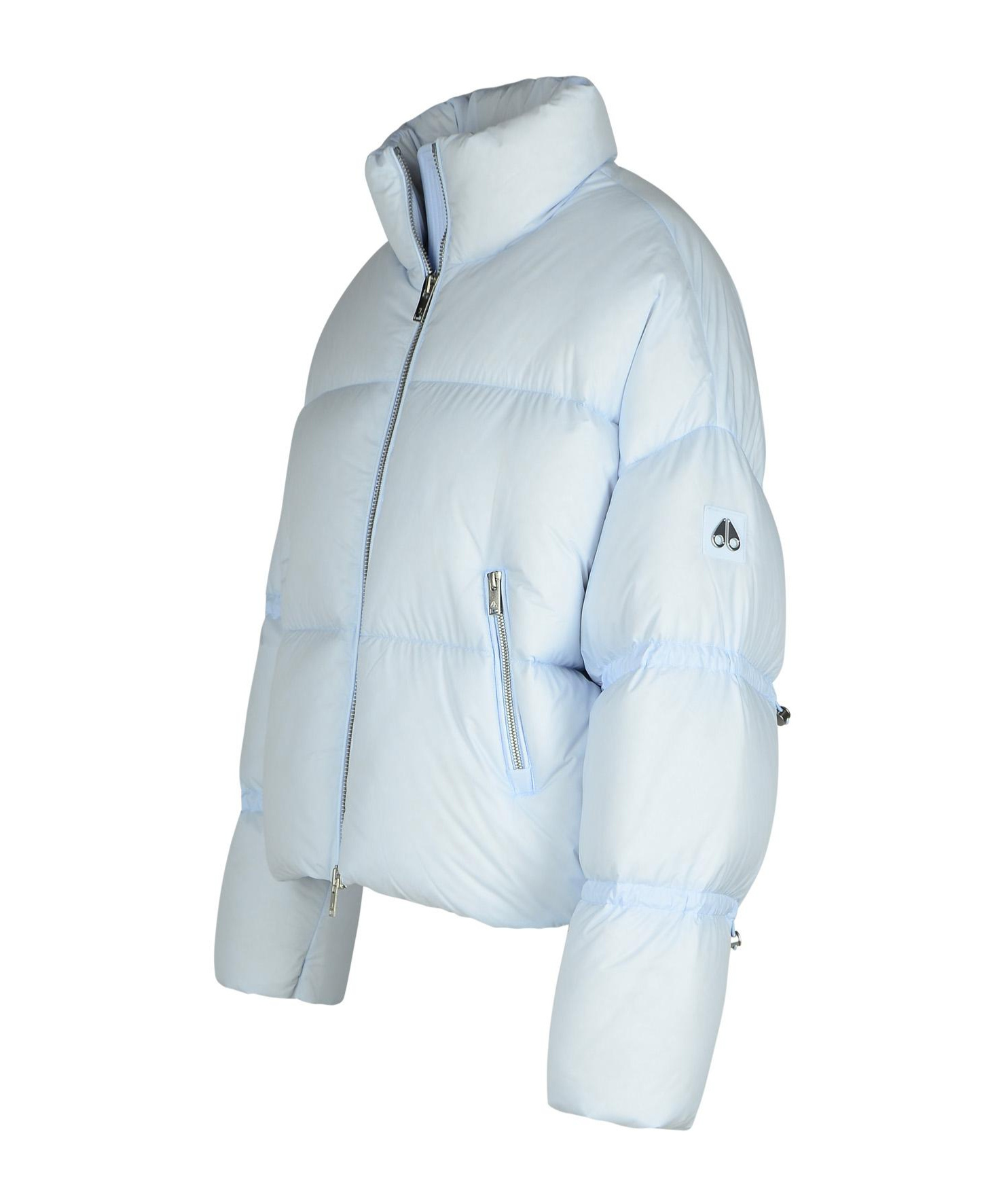 Moose Knuckles 'agate' Light Blue Nylon Down Jacket Women In Blue