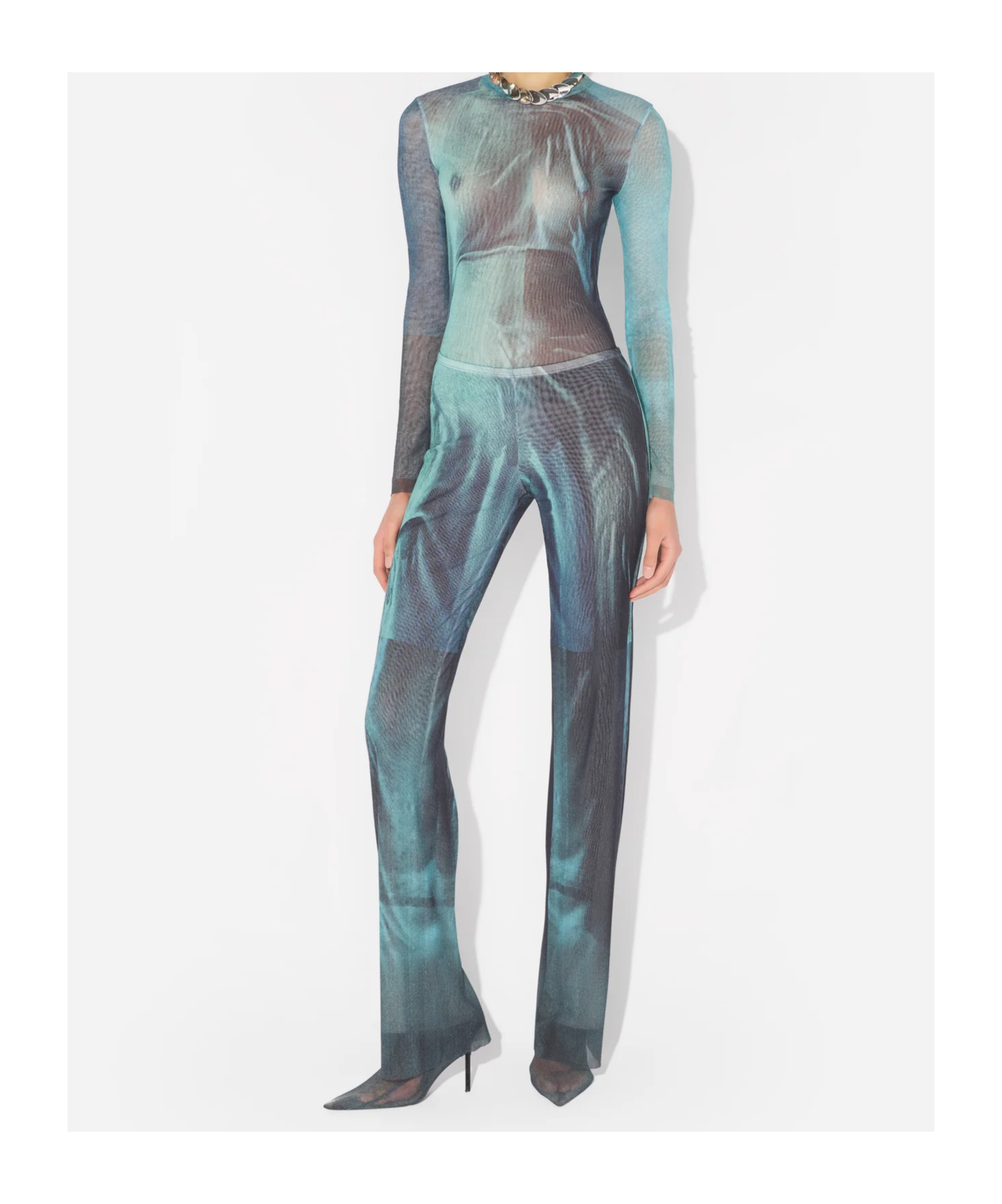 Jean Paul Gaultier - Women Mesh Printed 'water' Trouser