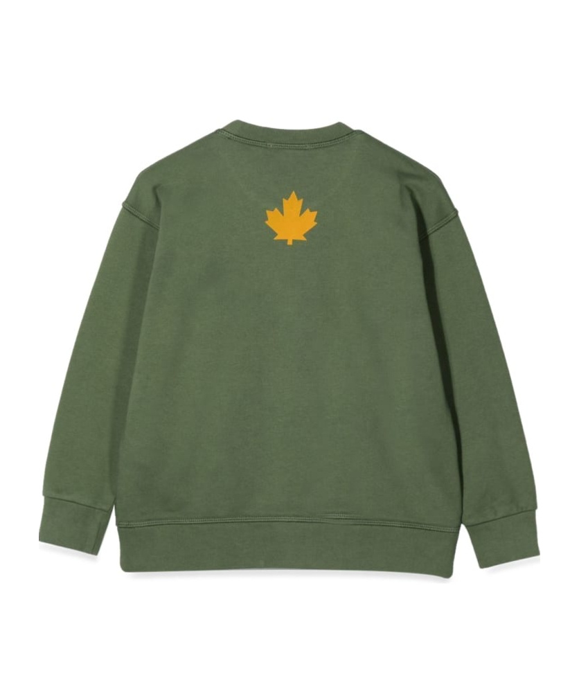 Shop Dsquared2 Teen One Life Cotton Sweatshirt In Green
