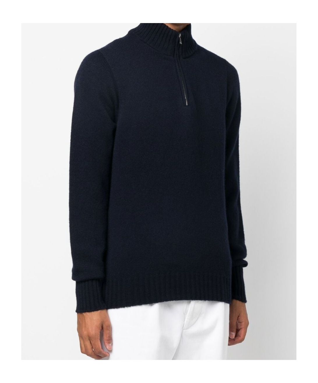 Drumohr Zip-front Knitted Jumper In Black